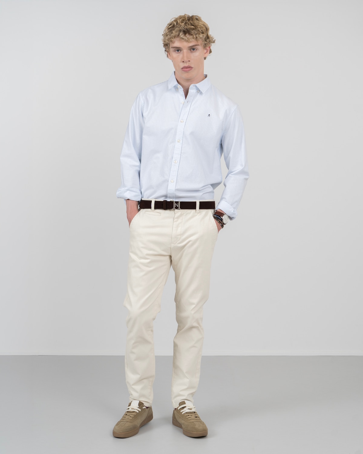 Imagen 3 de Camisa mediterraneo de algodón a rayas - Harper & Neyer - Azul claro Azul claro