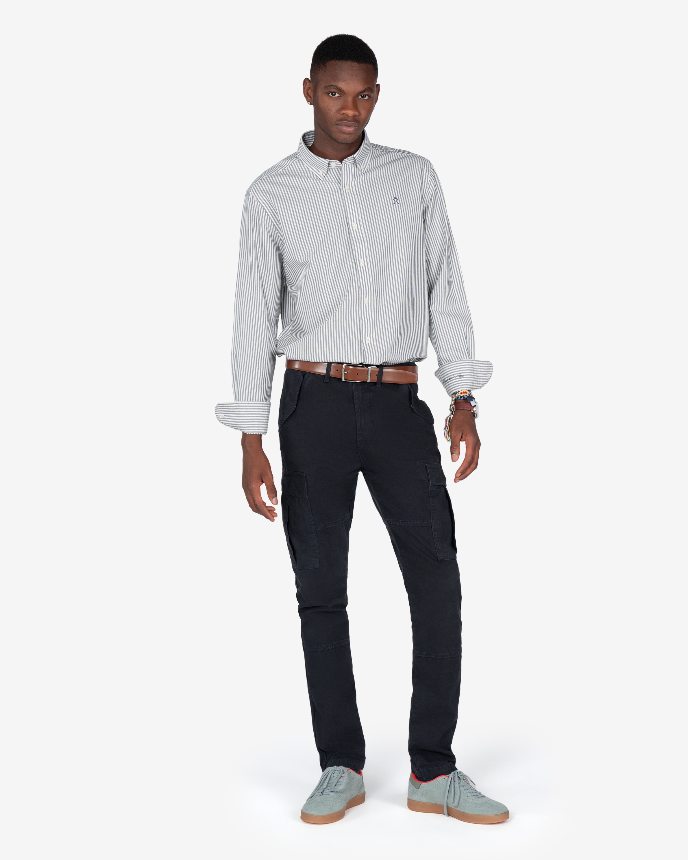 Imagen 3 de Camisa oxford de hombre de rayas - Harper & Neyer - Azul marino Azul marino