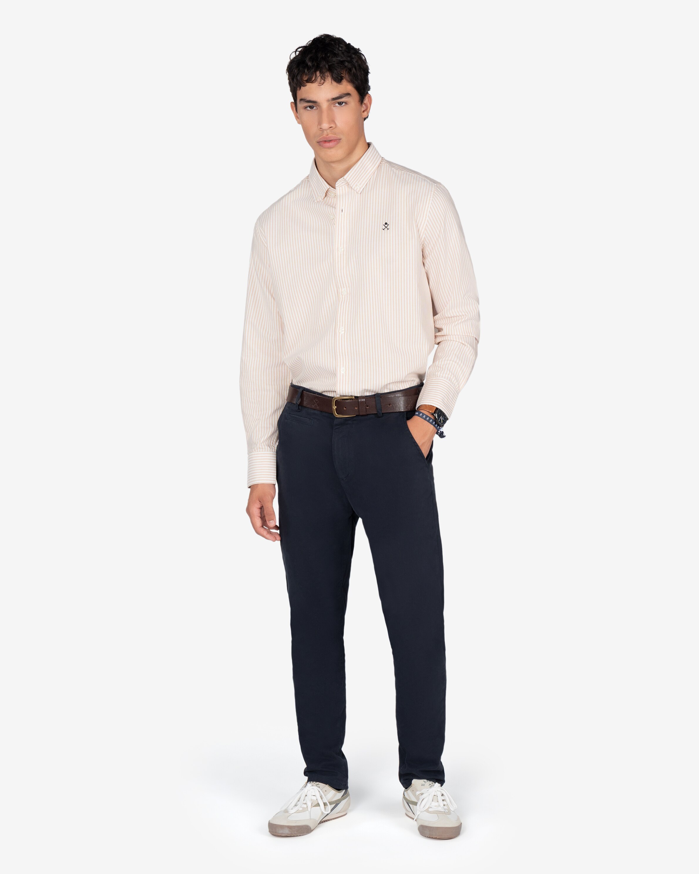 Imagen 3 de Camisa oxford de hombre de rayas - Harper & Neyer - Crudo Crudo