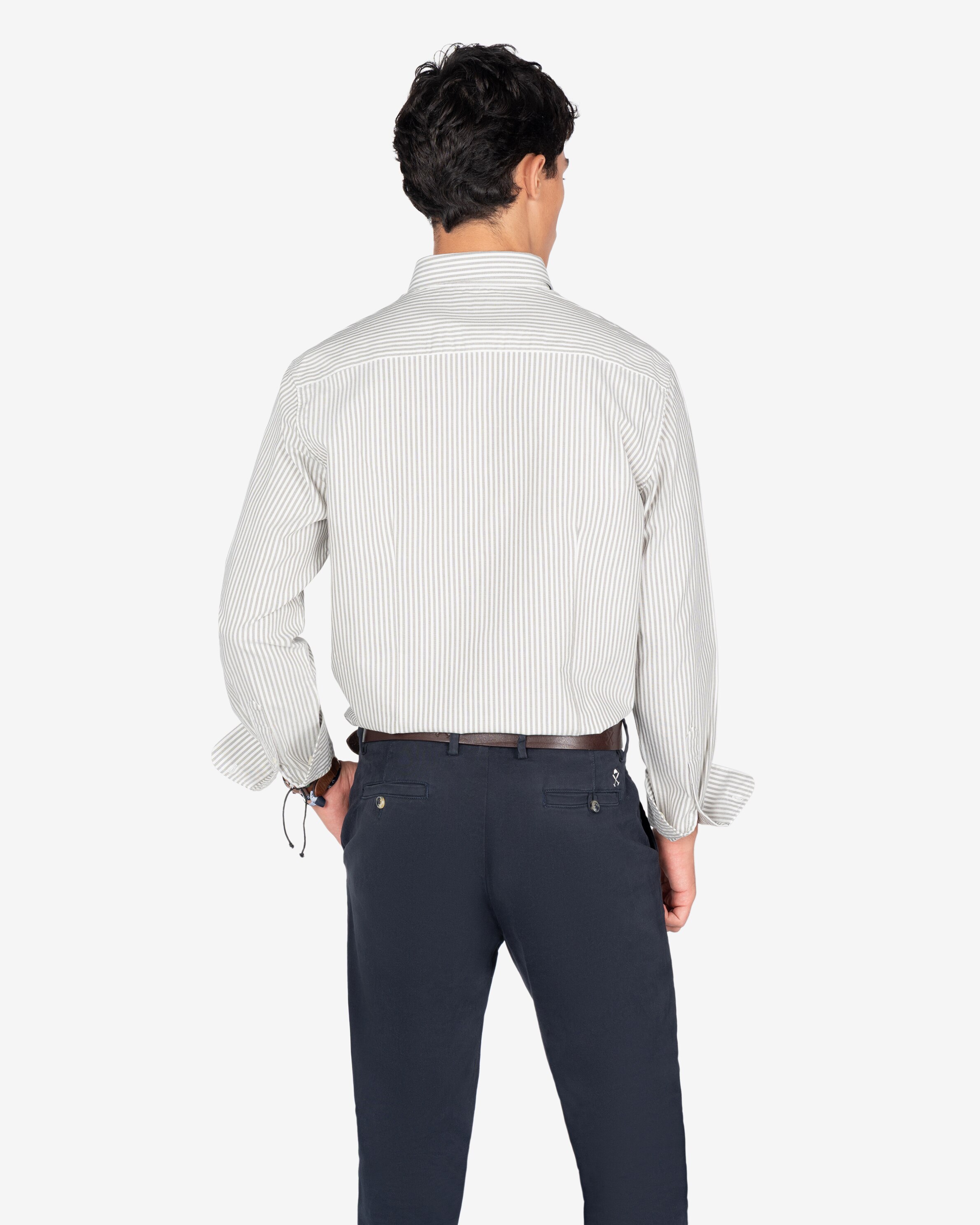 Imagen 2 de Camisa oxford de hombre de rayas - Harper & Neyer - Verde Verde
