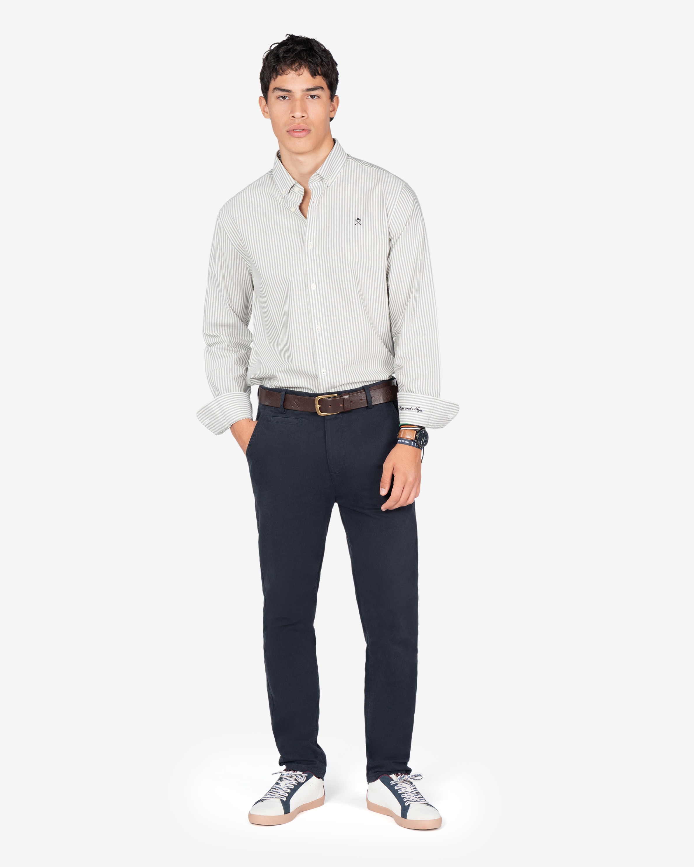 Imagen 3 de Camisa oxford de hombre de rayas - Harper & Neyer - Verde Verde