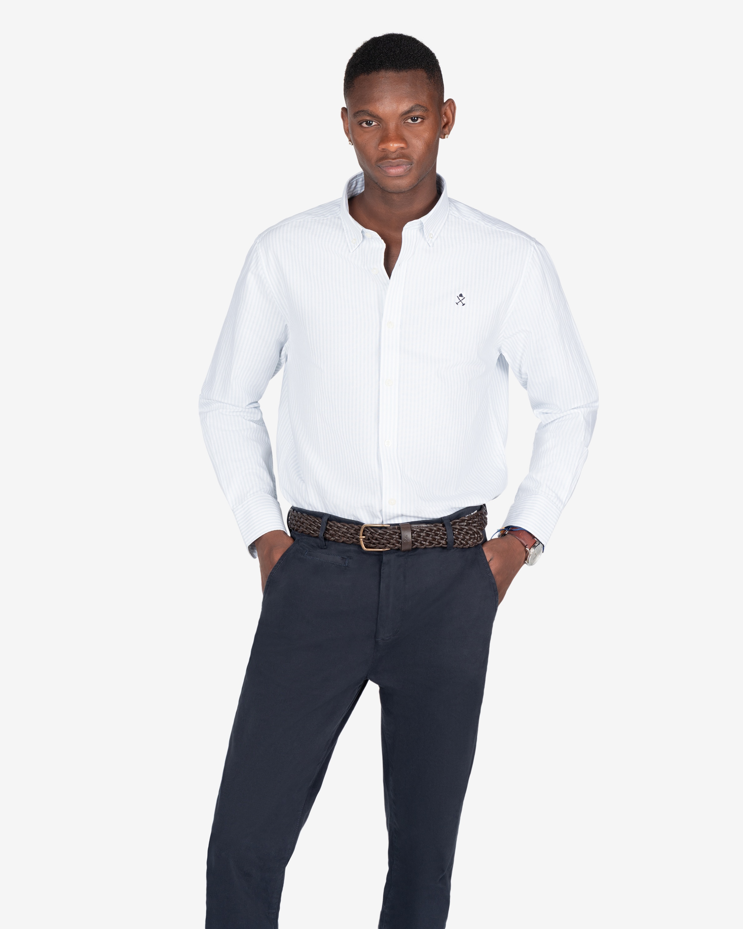 Imagen 1 de Camisa oxford de hombre de rayas - Harper & Neyer - Azul claro Azul claro