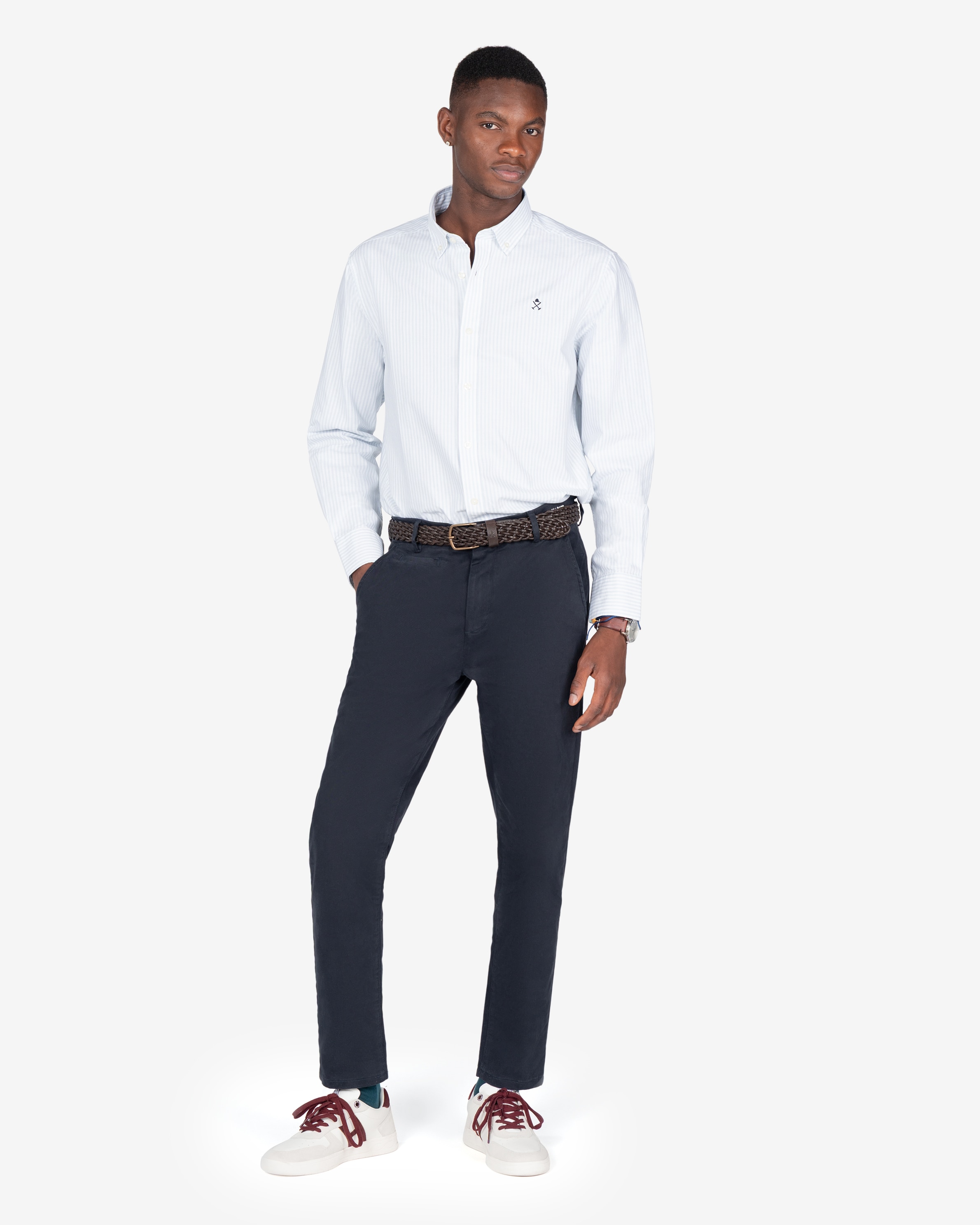 Imagen 3 de Camisa oxford de hombre de rayas - Harper & Neyer - Azul claro Azul claro