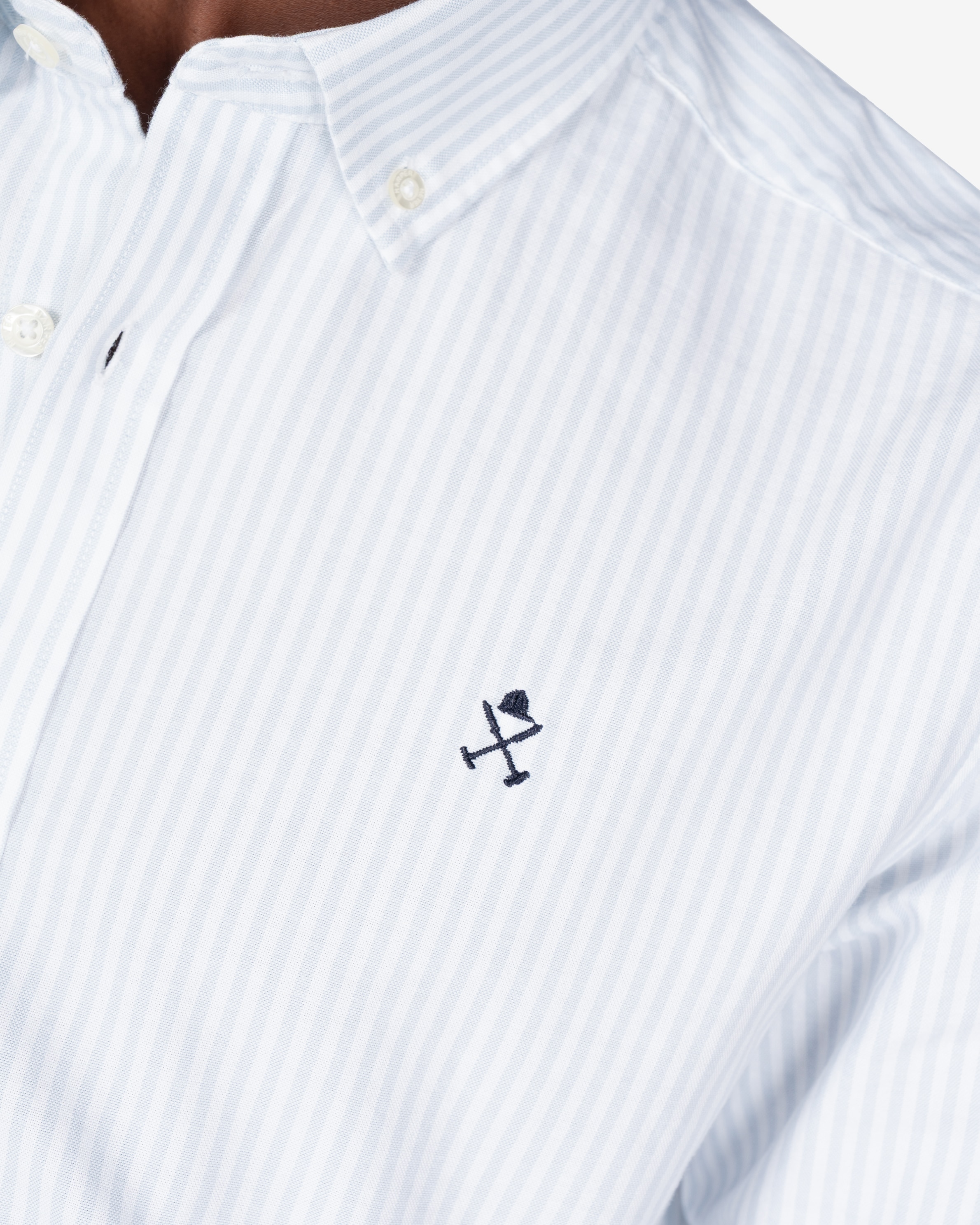 Imagen 4 de Camisa oxford de hombre de rayas - Harper & Neyer - Azul claro Azul claro