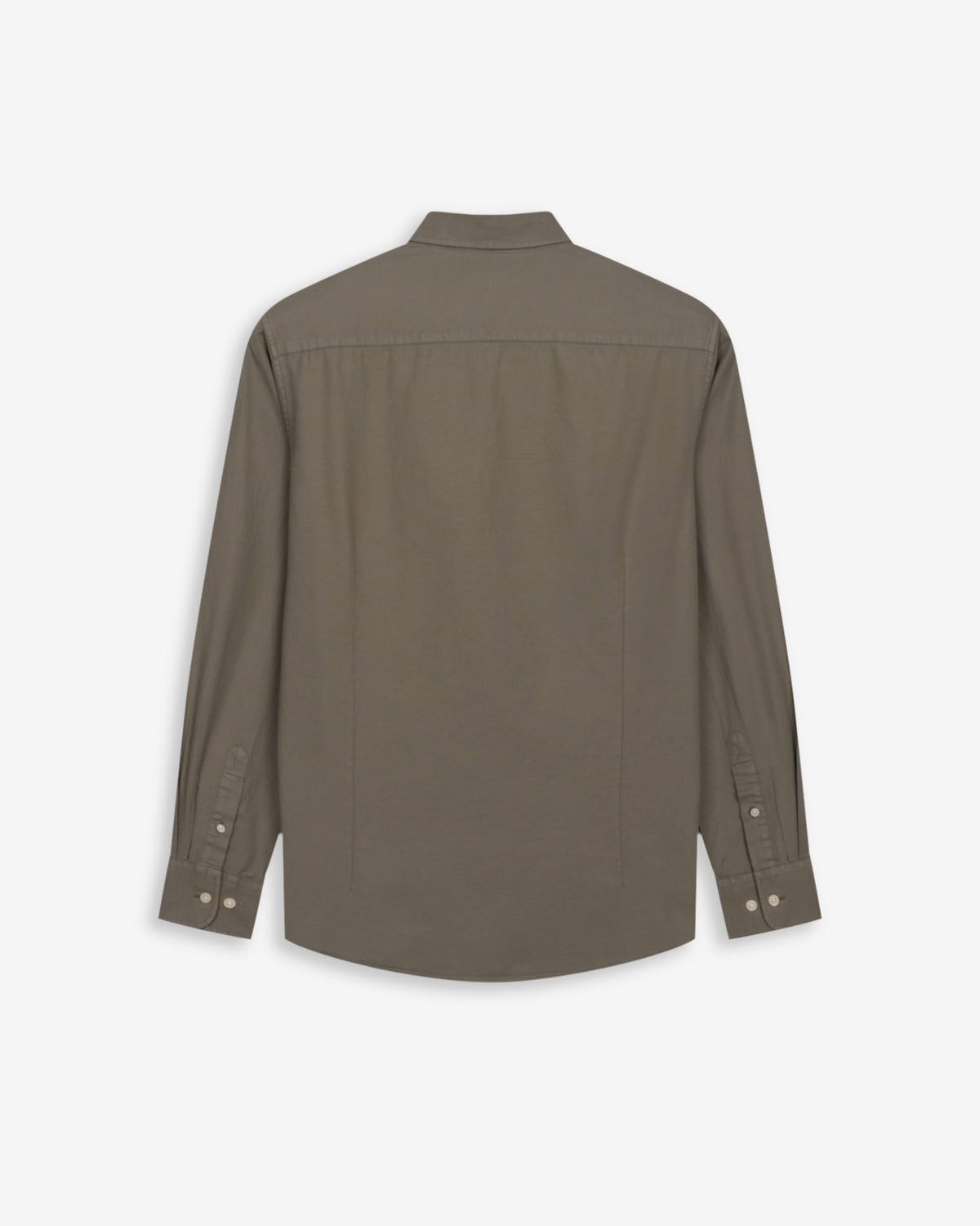 Camisa de hombre manga larga lisa algodón - Harper & Neyer - Verde Verde-5