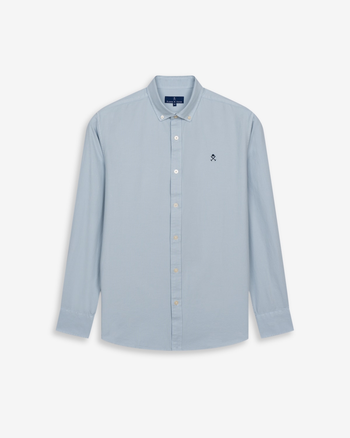 Camisa de hombre manga larga lisa algodón - Harper & Neyer - Azul claro Azul claro-6