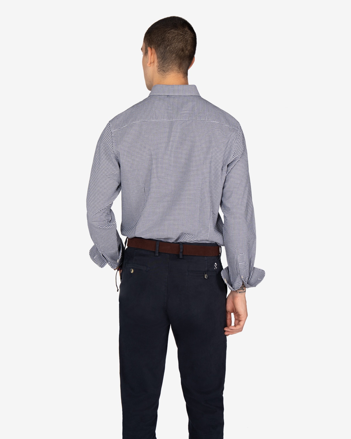 Imagen 2 de Camisa de hombre de cuadros vichy manga larga - Harper & Neyer - Azul marino Azul marino