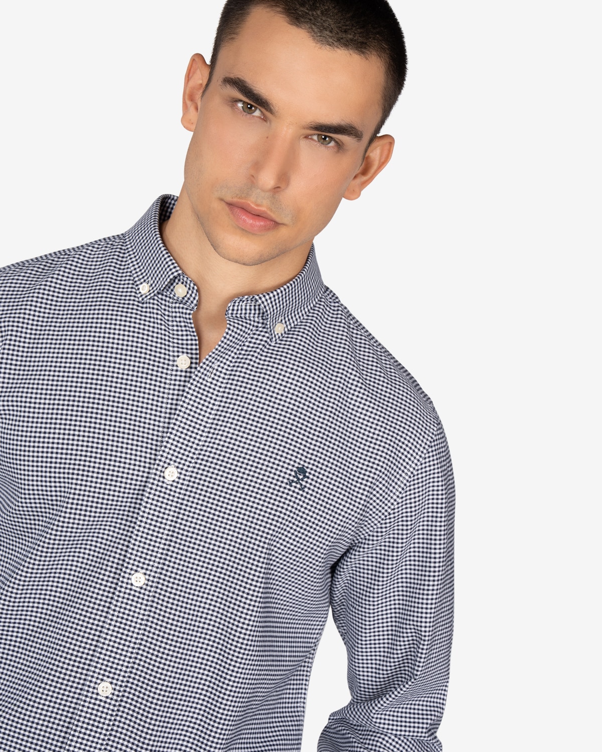 Imagen 3 de Camisa de hombre de cuadros vichy manga larga - Harper & Neyer - Azul marino Azul marino