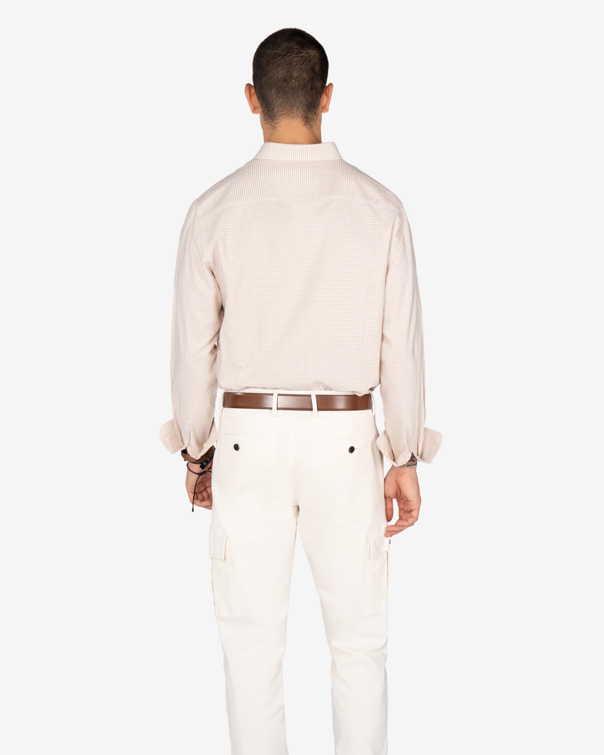 Imagen 2 de Camisa de hombre de cuadros vichy manga larga - Harper & Neyer - Crudo Crudo