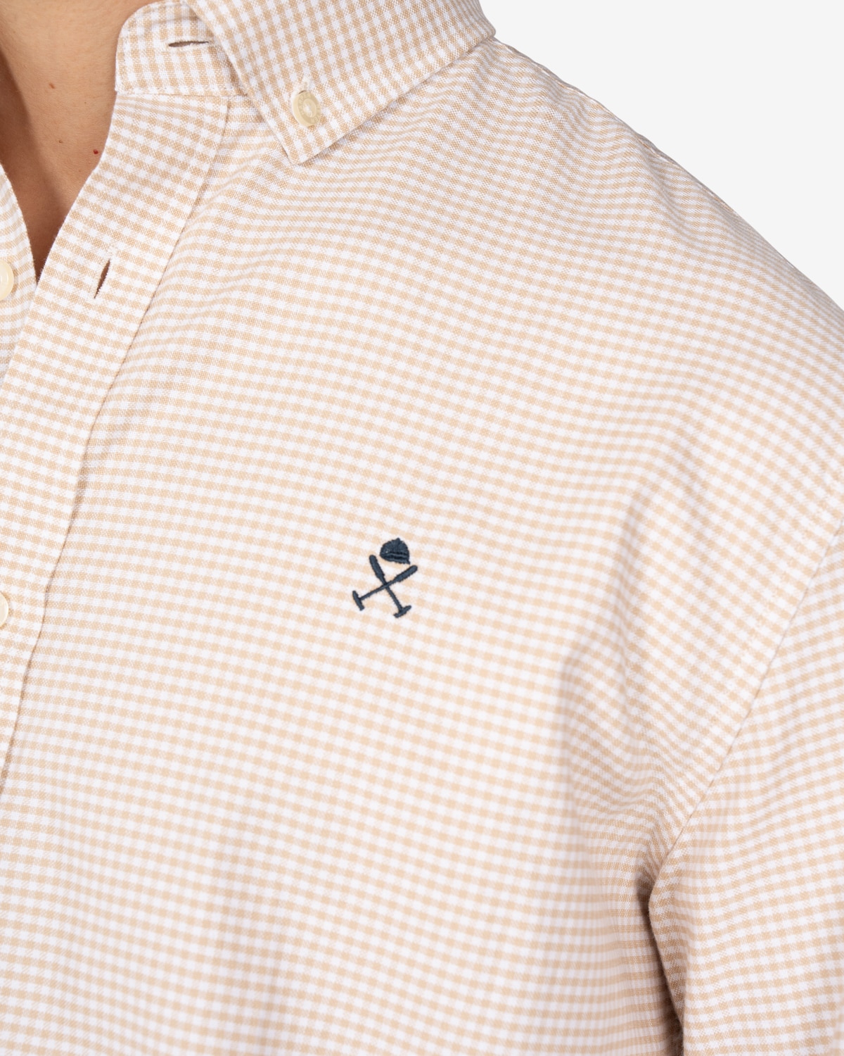 Imagen 4 de Camisa de hombre de cuadros vichy manga larga - Harper & Neyer - Crudo Crudo