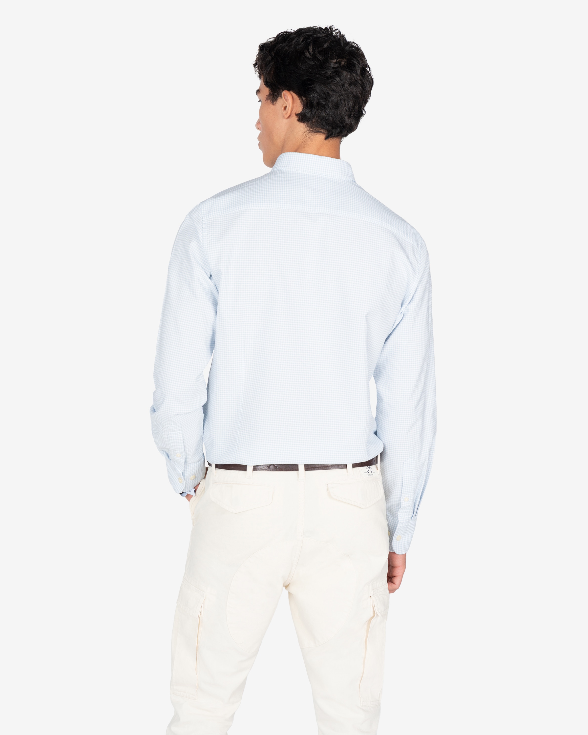 Imagen 2 de Camisa de hombre de cuadros vichy manga larga - Harper & Neyer - Azul claro Azul claro
