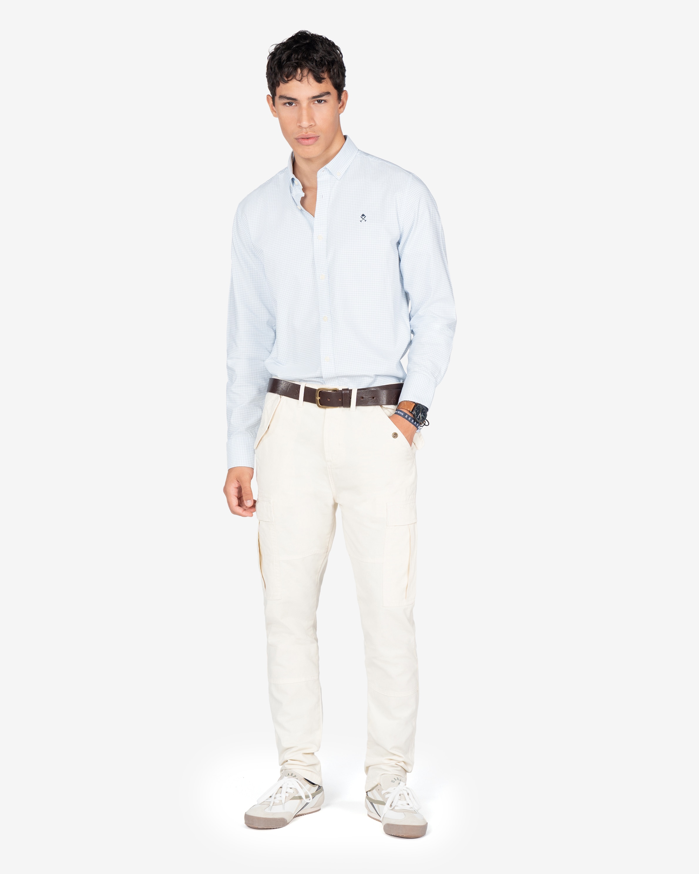 Imagen 3 de Camisa de hombre de cuadros vichy manga larga - Harper & Neyer - Azul claro Azul claro