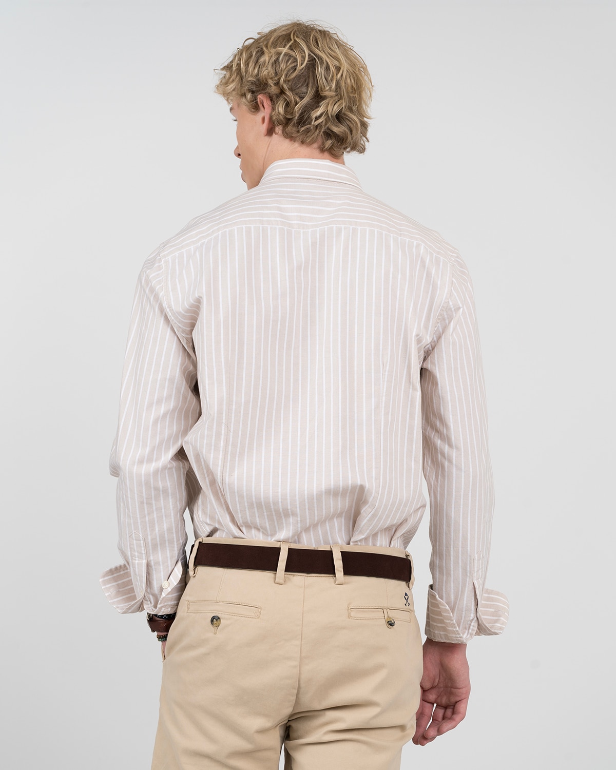 Camisa shoreline elite de algodón a rayas anchas - Harper & Neyer - Crudo Crudo-2