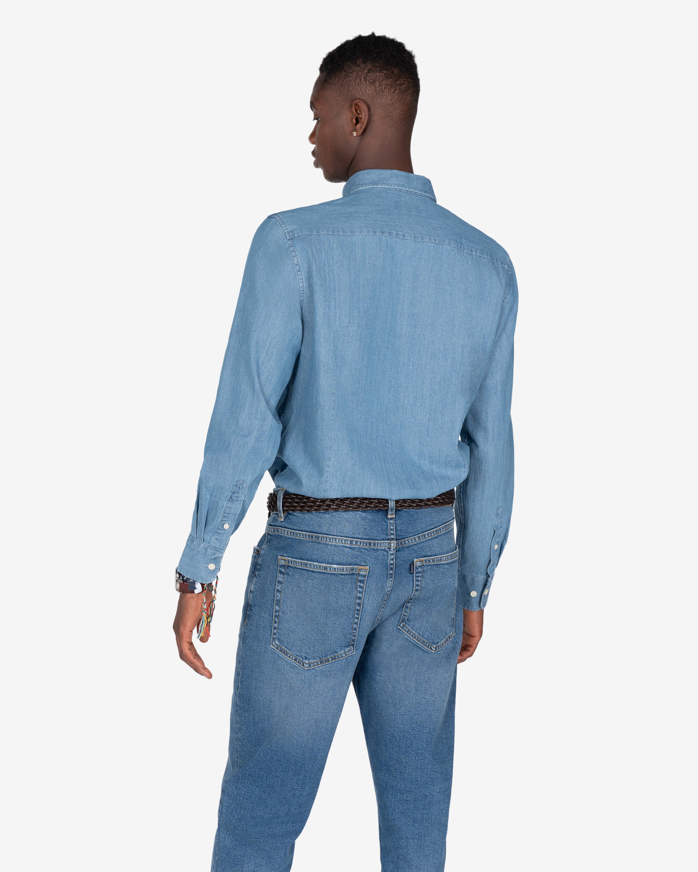 Camisa vaquera de hombre lisa - Harper & Neyer - Azul Azul-2