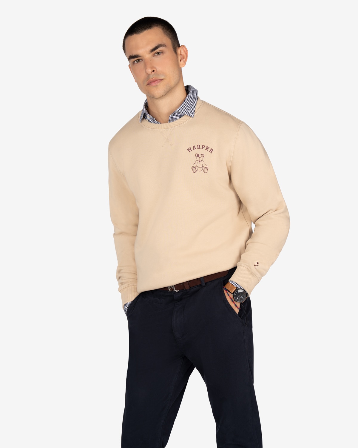 Sudadera new england kids - Harper & Neyer - Beige Beige-1