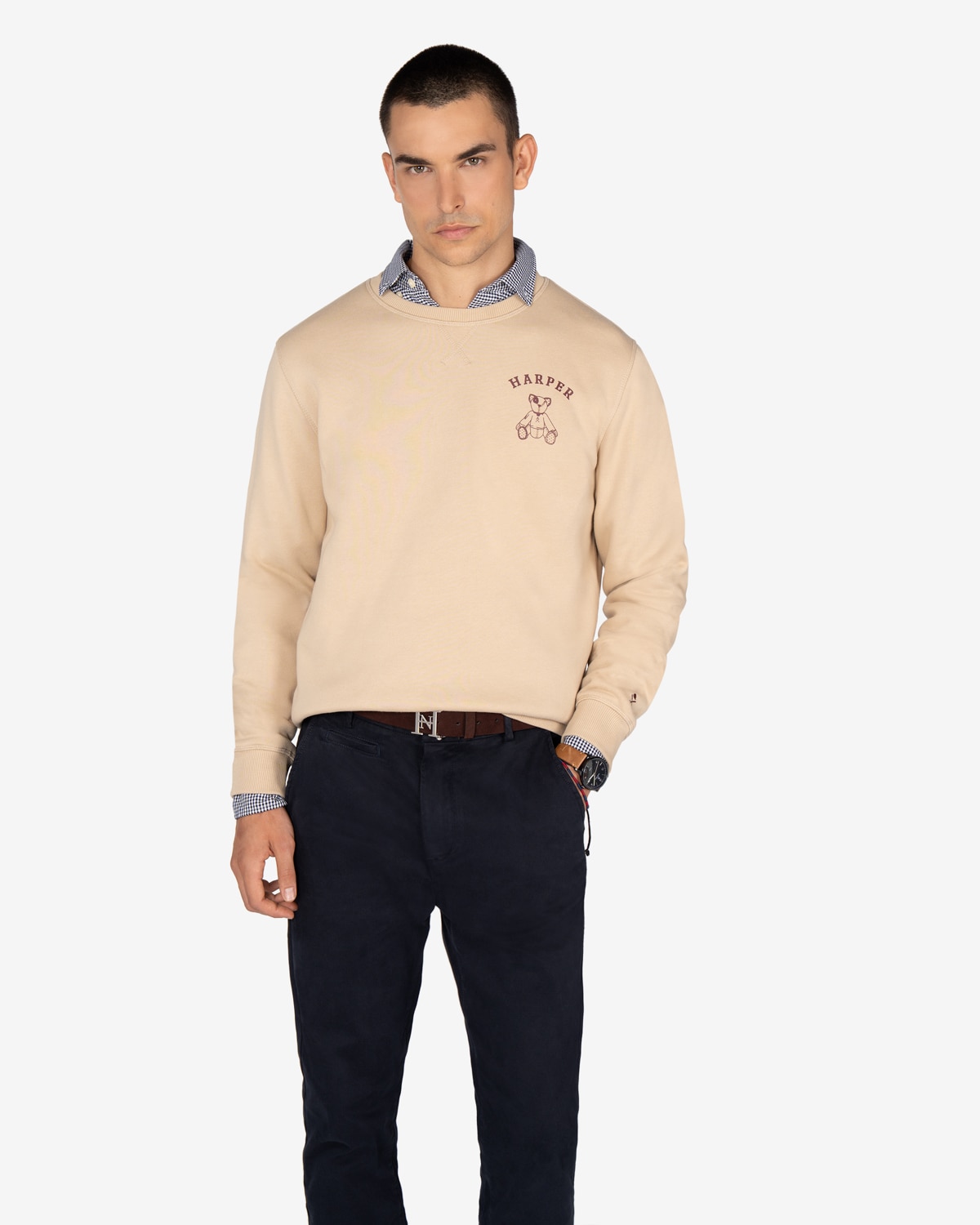 Sudadera new england kids - Harper & Neyer - Beige Beige-3
