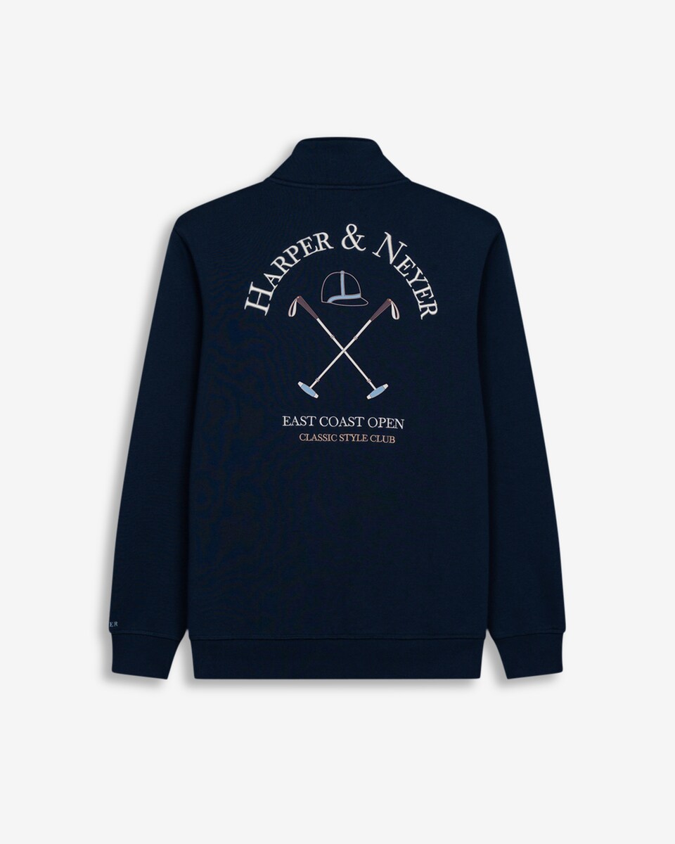 Sudadera de hombre con cuello alto y cremallera de algodón