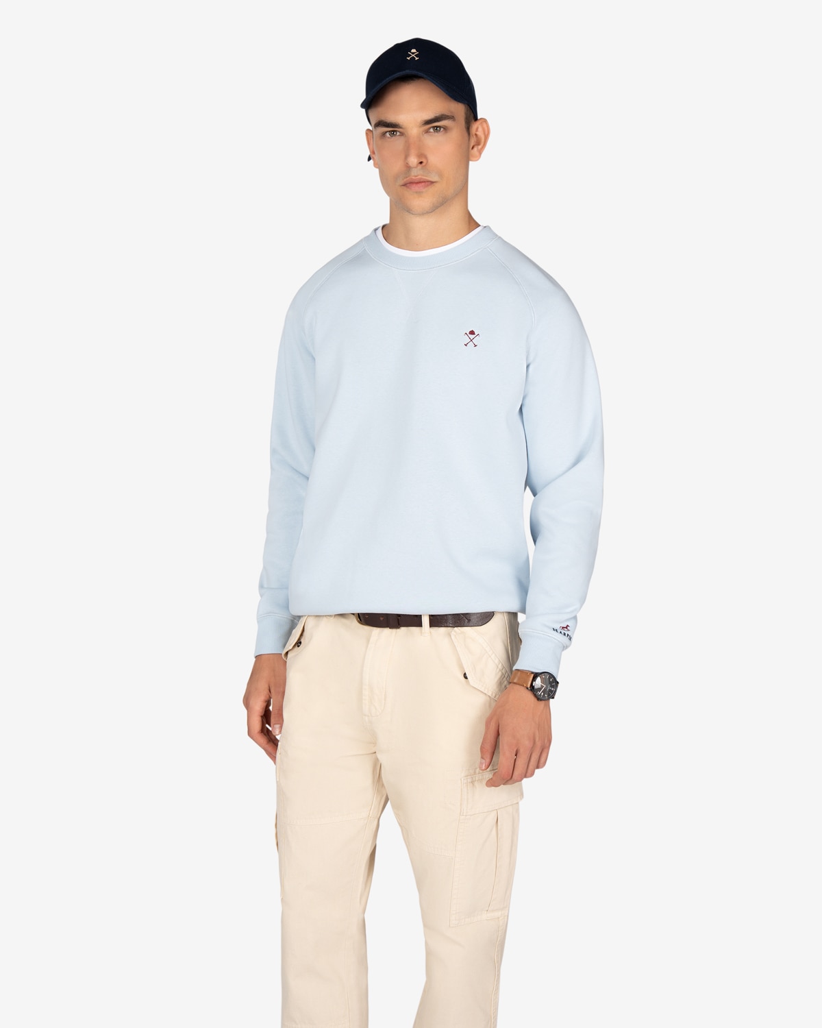 Imagen 1 de Sudadera de hombre lisa de algodón - Harper & Neyer - Azul claro Azul claro