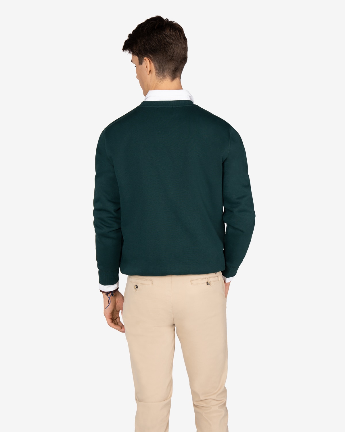 Sudadera de hombre con dibujo frontal algodón - Harper & Neyer - Verde oscuro Verde oscuro-2