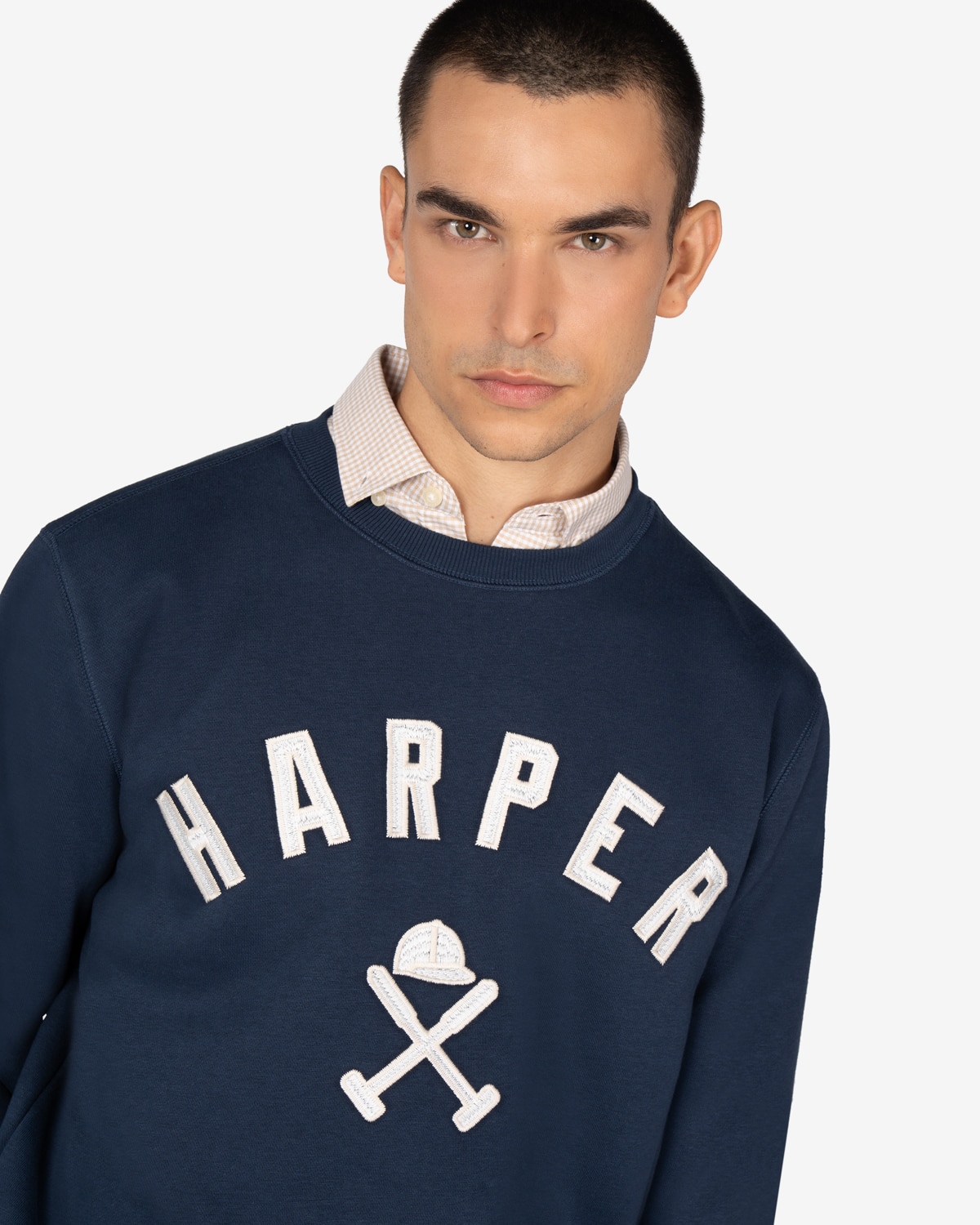 Sudadera de hombre con dibujo frontal algodón - Harper & Neyer - Azul marino Azul marino-4