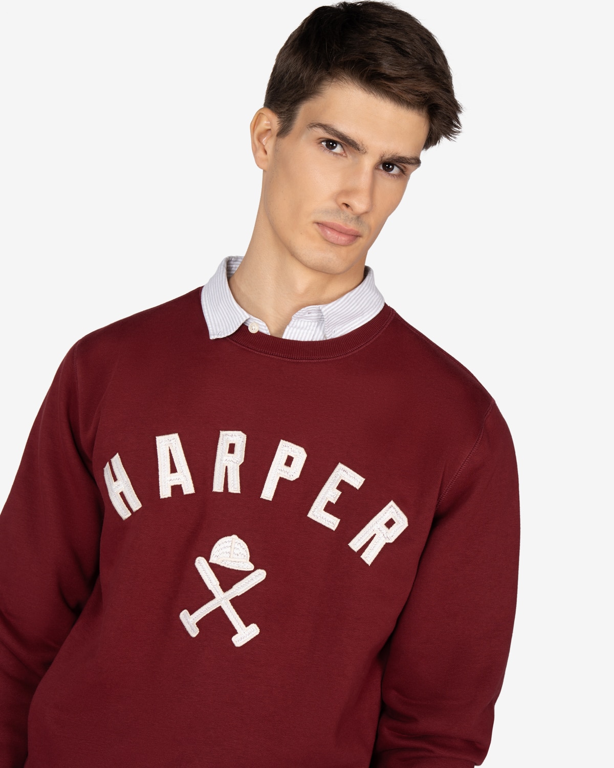 Sudadera de hombre con dibujo frontal algodón - Harper & Neyer - Burdeos Burdeos-4