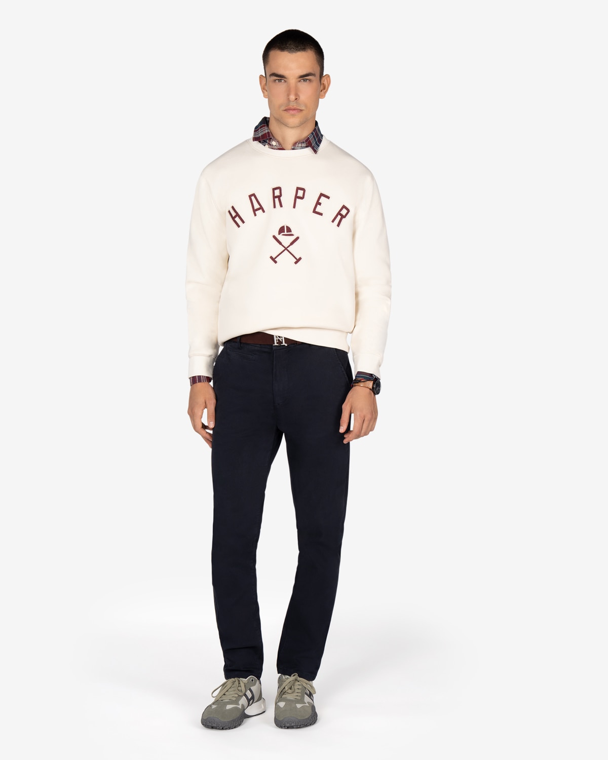 Sudadera de hombre con dibujo frontal algodón - Harper & Neyer - Crudo Crudo-3