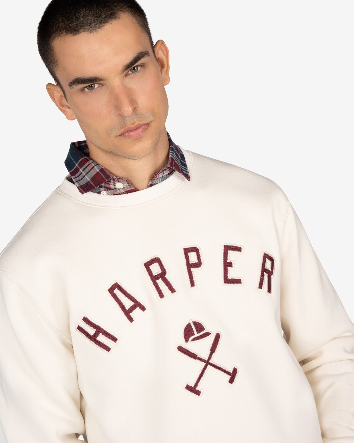 Sudadera de hombre con dibujo frontal algodón - Harper & Neyer - Crudo Crudo-4
