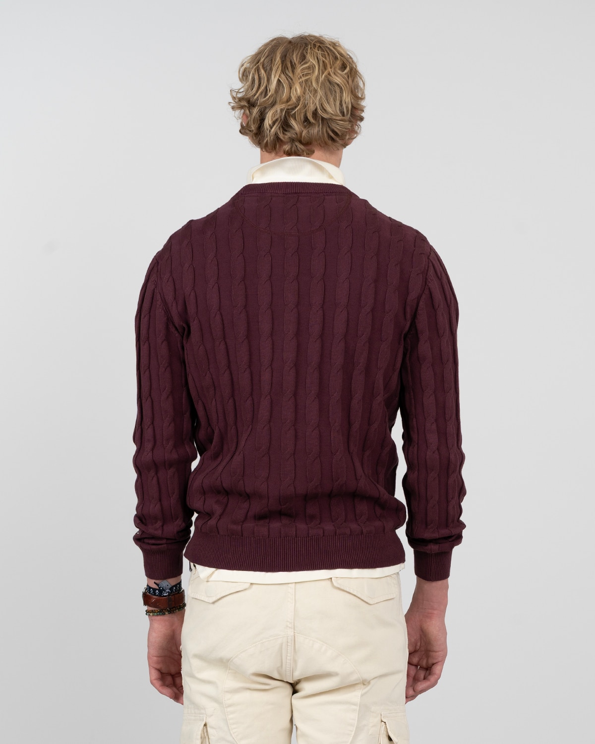 Jersey victoryde algodón cuello redondo - Harper & Neyer - Burdeos Burdeos-2