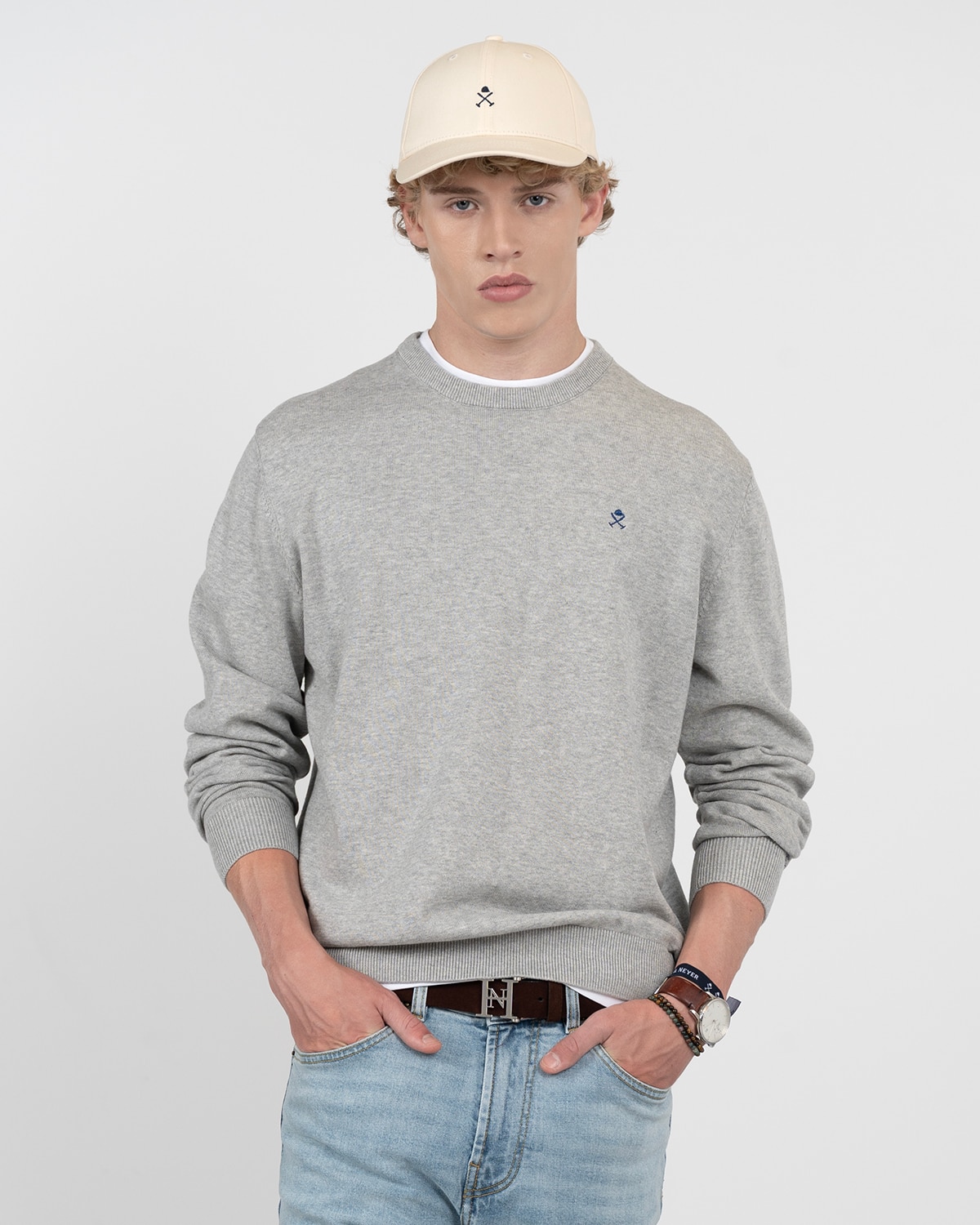 Imagen 0 de Jersey icon de algodón cuello redondo Gris
