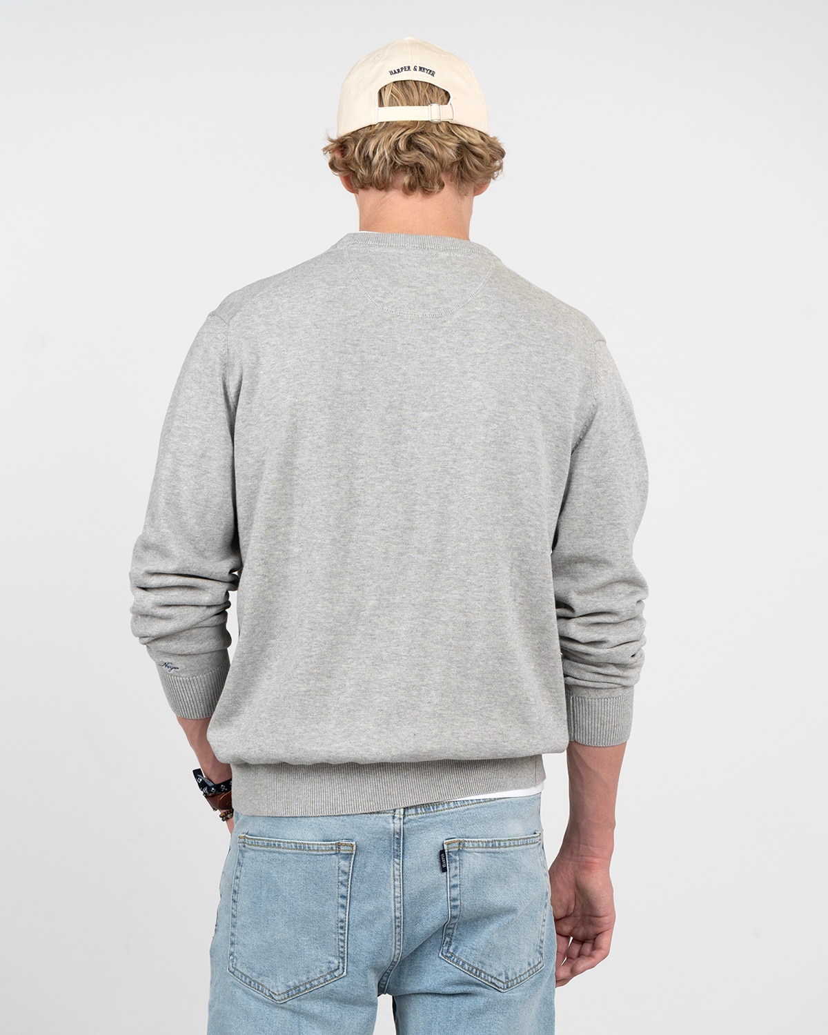 Jersey icon de algodón cuello redondo - Harper & Neyer - Gris Gris-2