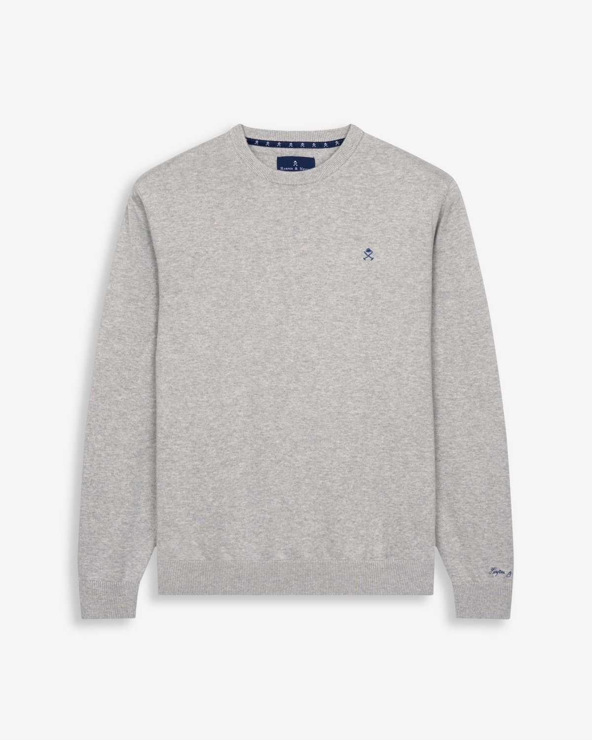 Jersey icon de algodón cuello redondo - Harper & Neyer - Gris Gris-6