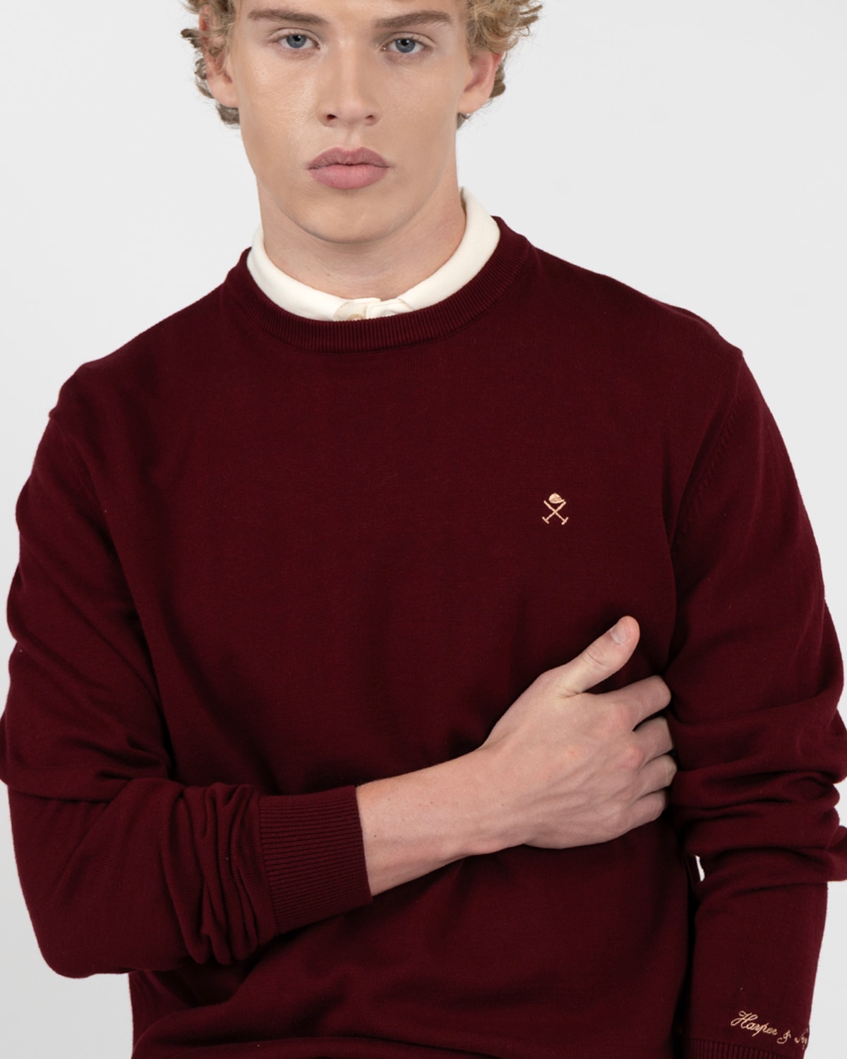 Jersey icon de algodón cuello redondo - Harper & Neyer - Burdeos Burdeos-4