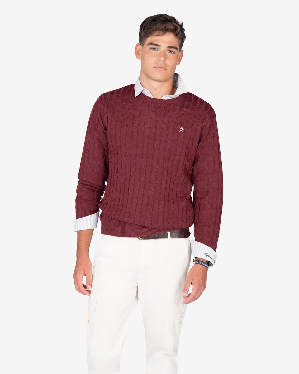 Prenda Hombre Calidad Suéter Rusty Neal Para Hombre - Punto De Algodón, Cuello Redondo, Corte Regular Suéter Cuello Redondo