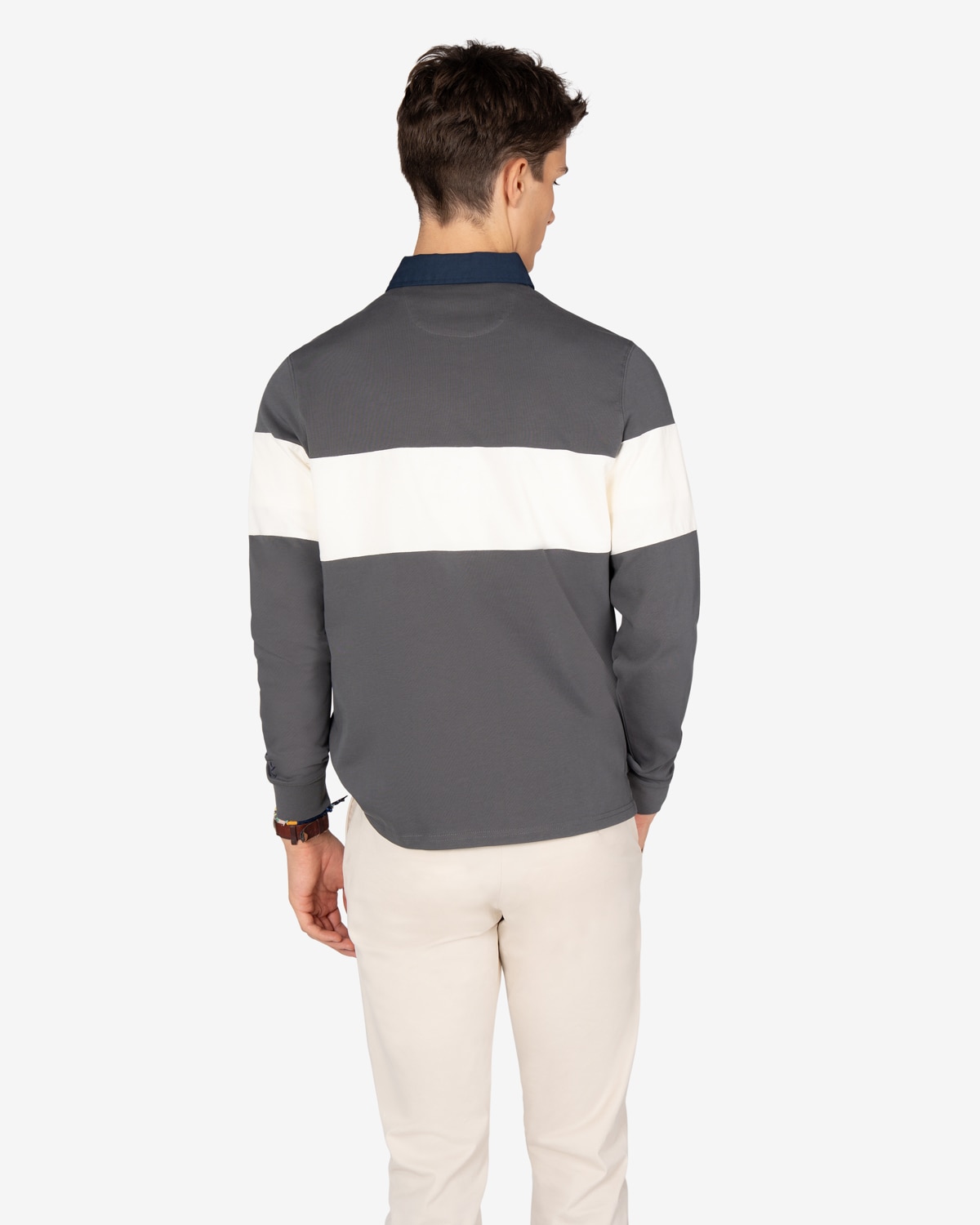 Imagen 2 de Polo de hombre de manga larga con dibujo frontal - Harper & Neyer - Gris Gris