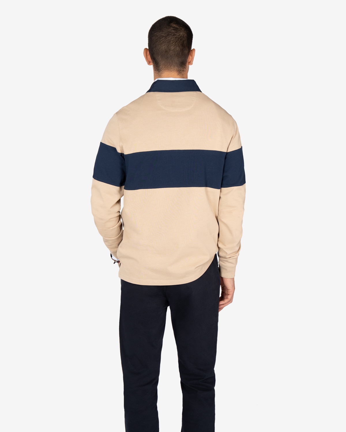Imagen 2 de Polo de hombre de manga larga con dibujo frontal - Harper & Neyer - Beige Beige