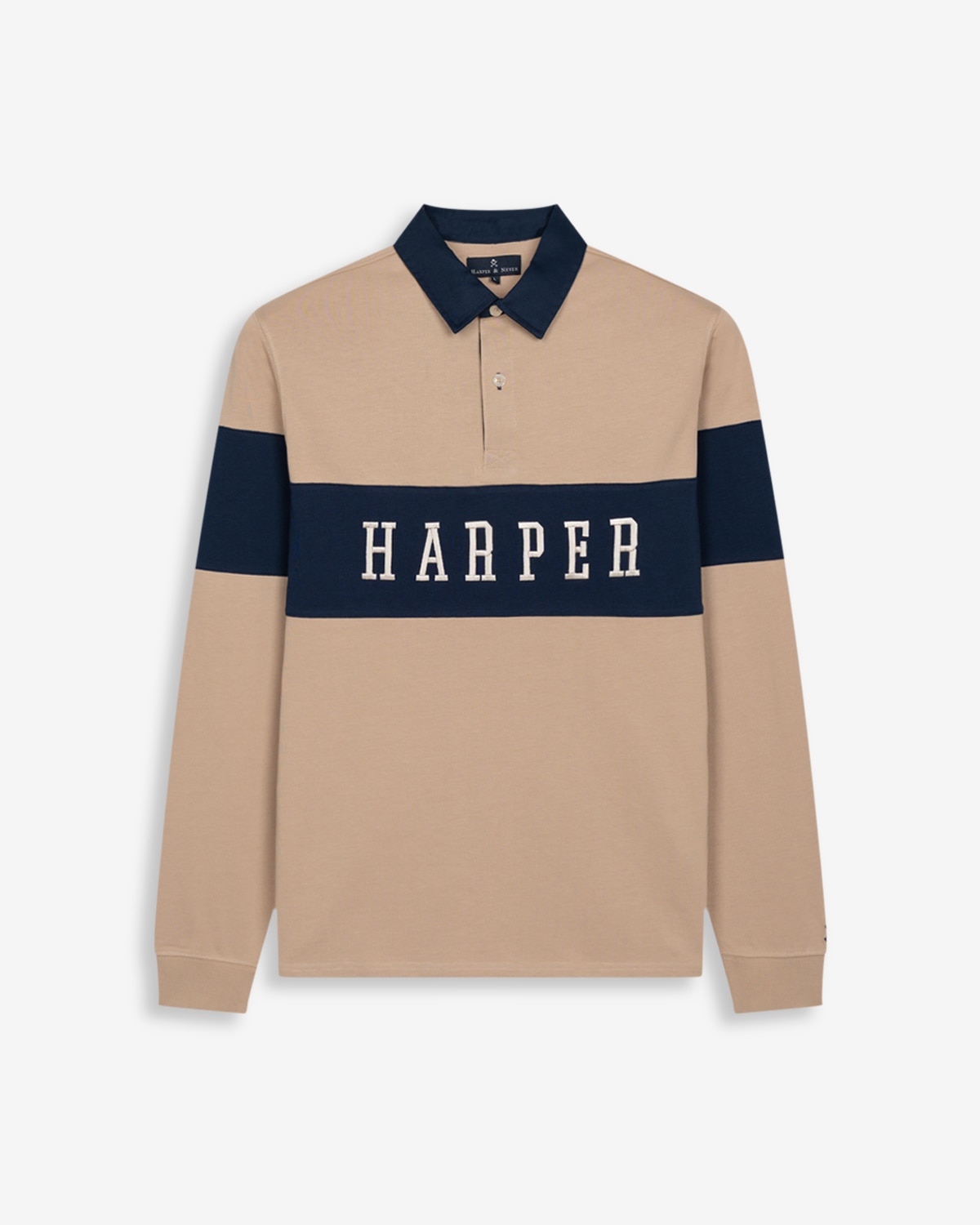 Imagen 6 de Polo de hombre de manga larga con dibujo frontal - Harper & Neyer - Beige Beige