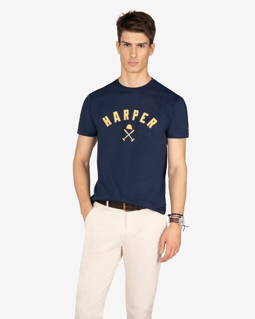 Imagen 0 de Camiseta de hombre de manga corta con dibujo frontal