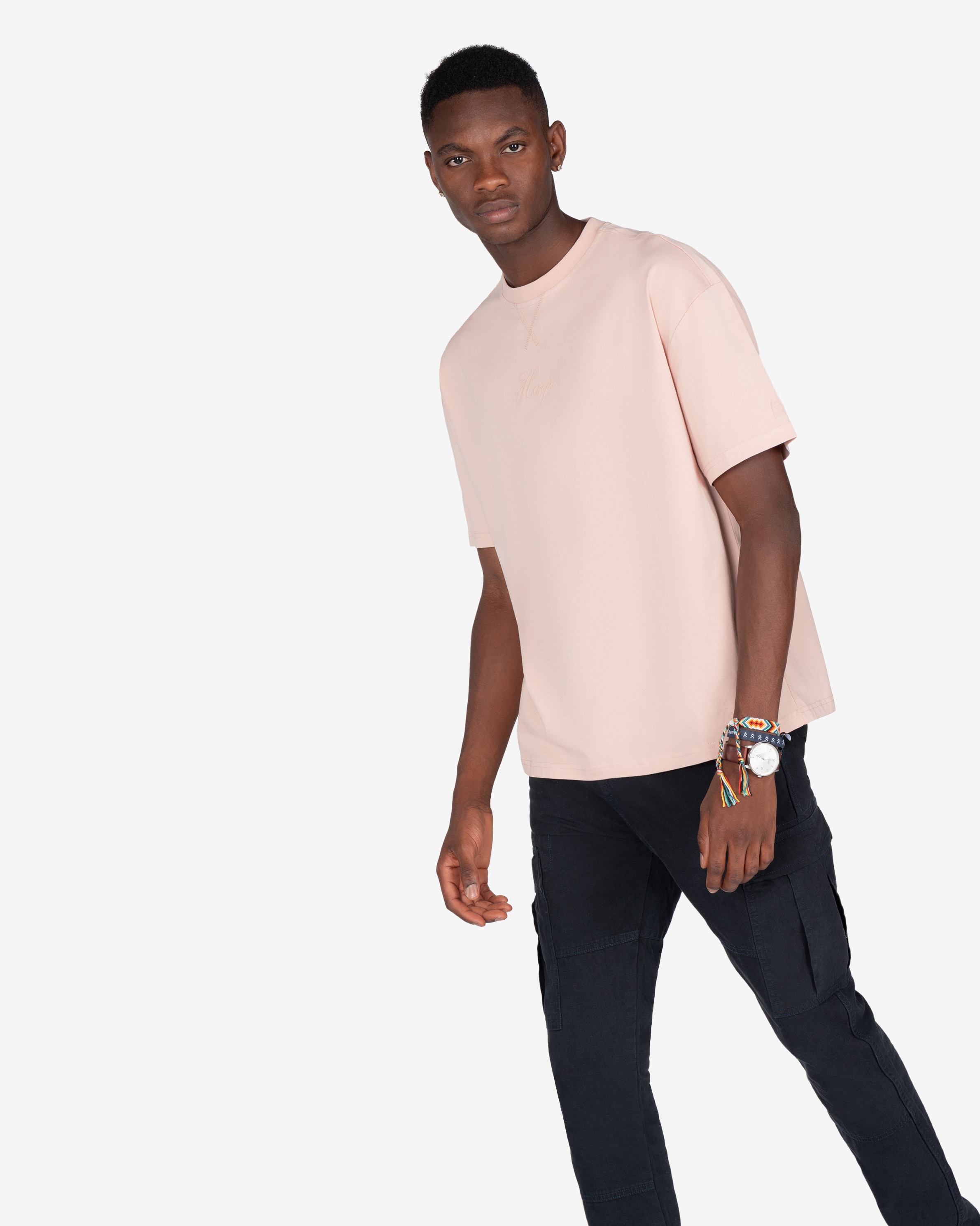 Imagen 1 de Camiseta de hombre de manga larga oversize lisa - Harper & Neyer - Rosa Rosa