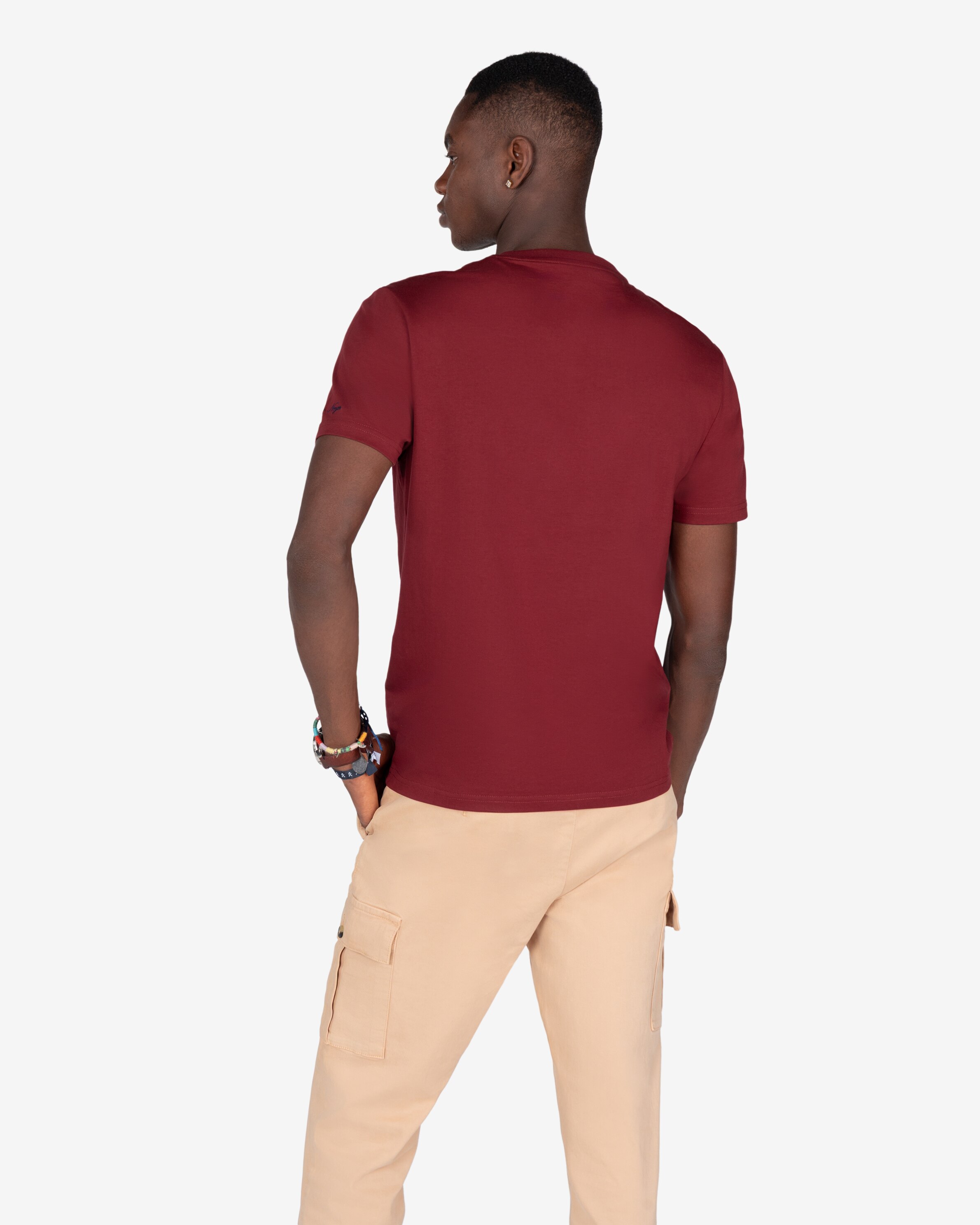 Imagen 2 de Camiseta de hombre de manga larga oversize lisa - Harper & Neyer - Burdeos Burdeos