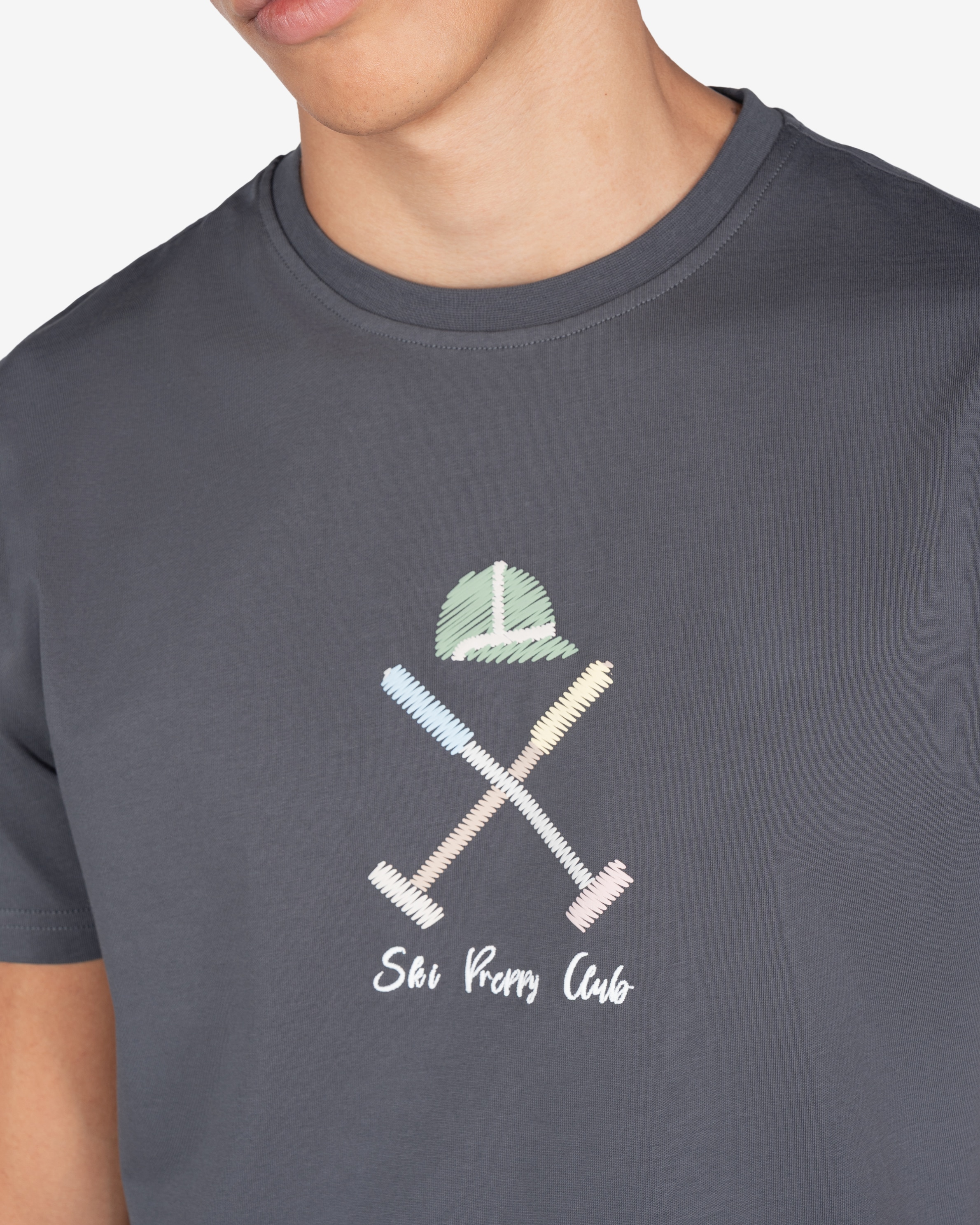 Camiseta de hombre de manga larga con dibujo frontal - Harper & Neyer - Gris Gris-4