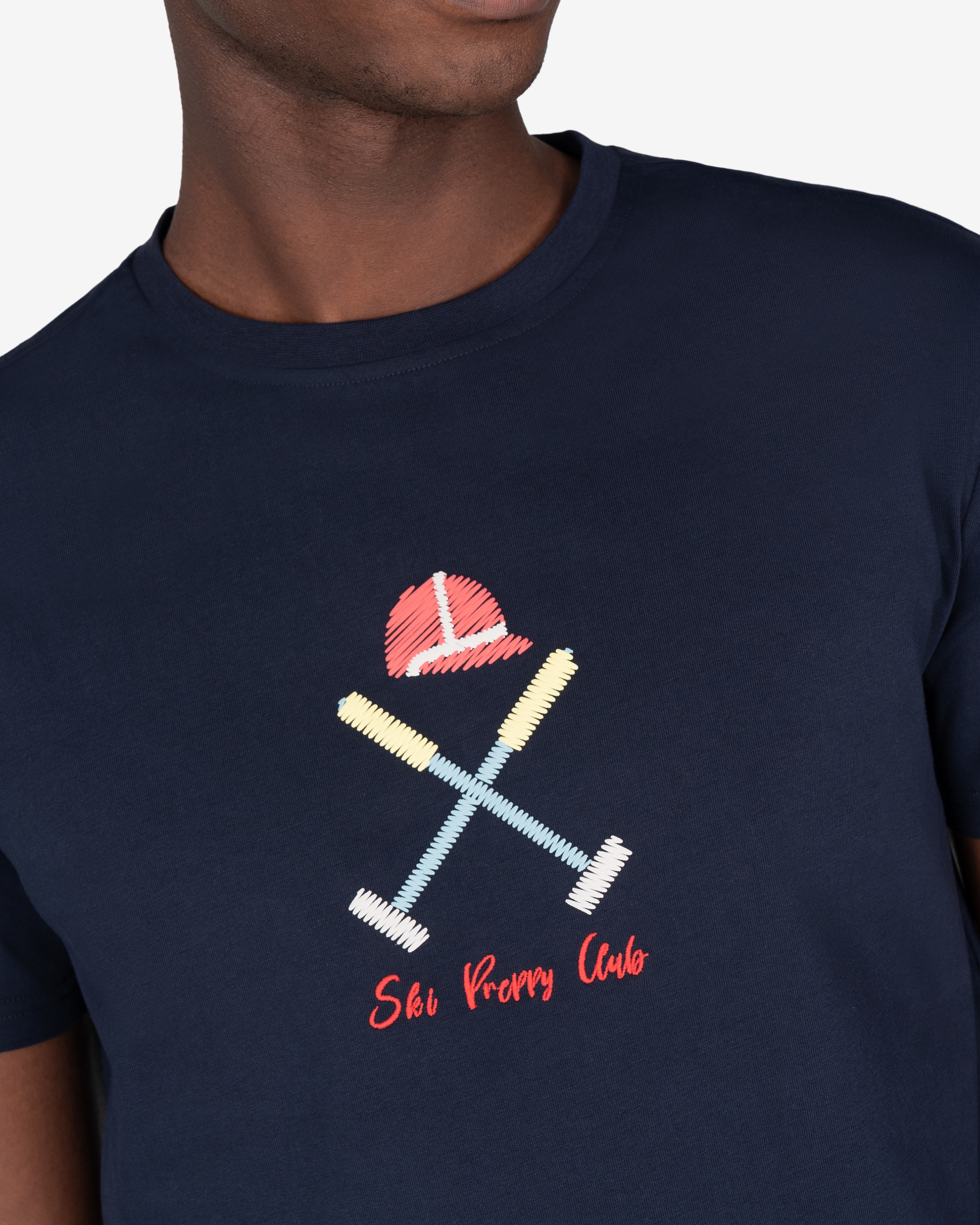 Camiseta de hombre de manga larga con dibujo frontal - Harper & Neyer - Azul marino Azul marino-4
