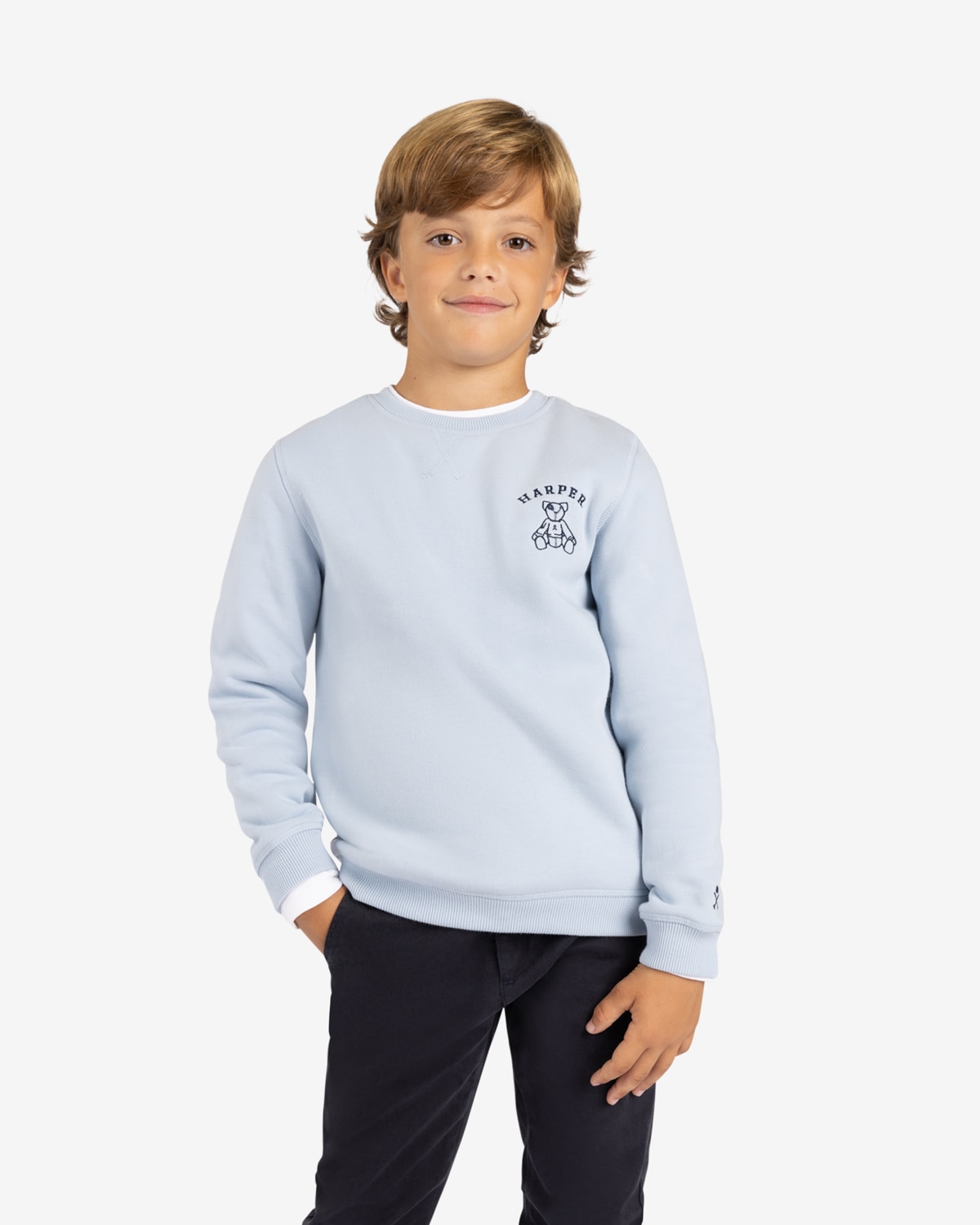 Sudadera new england kids - Harper & Neyer - Azul claro Azul claro-1