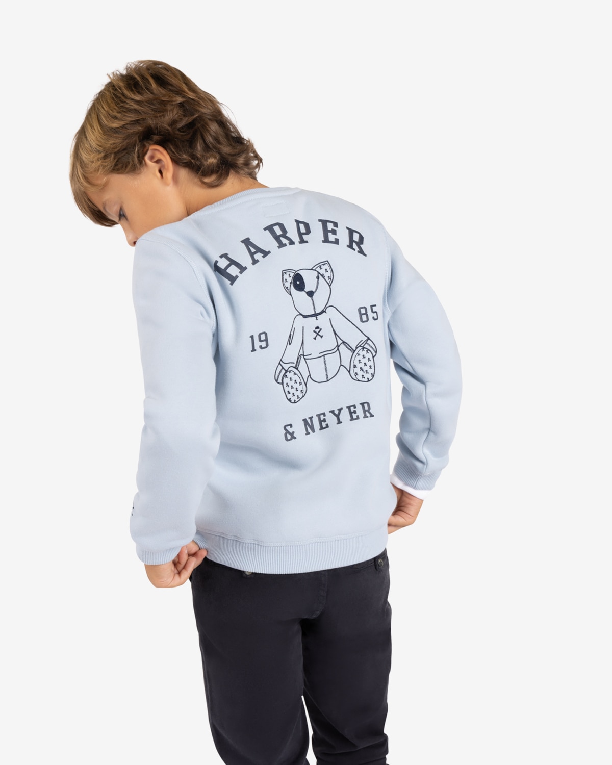 Sudadera new england kids - Harper & Neyer - Azul claro Azul claro-2