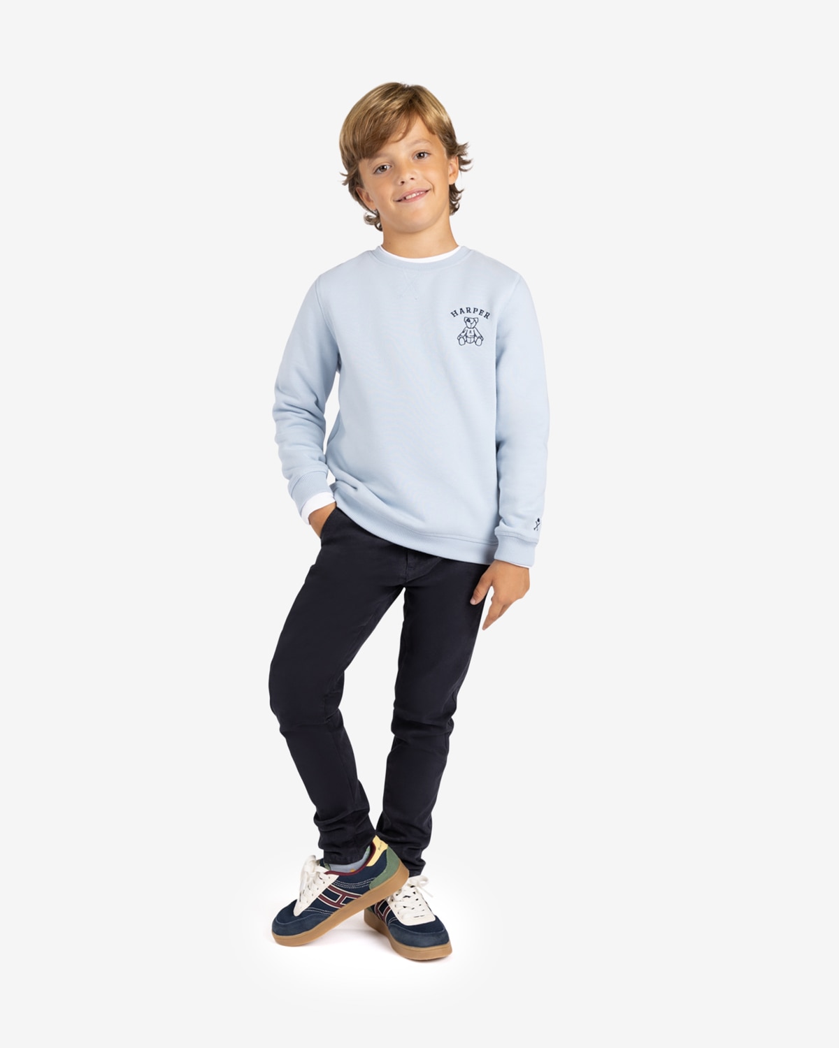 Sudadera new england kids - Harper & Neyer - Azul claro Azul claro-3