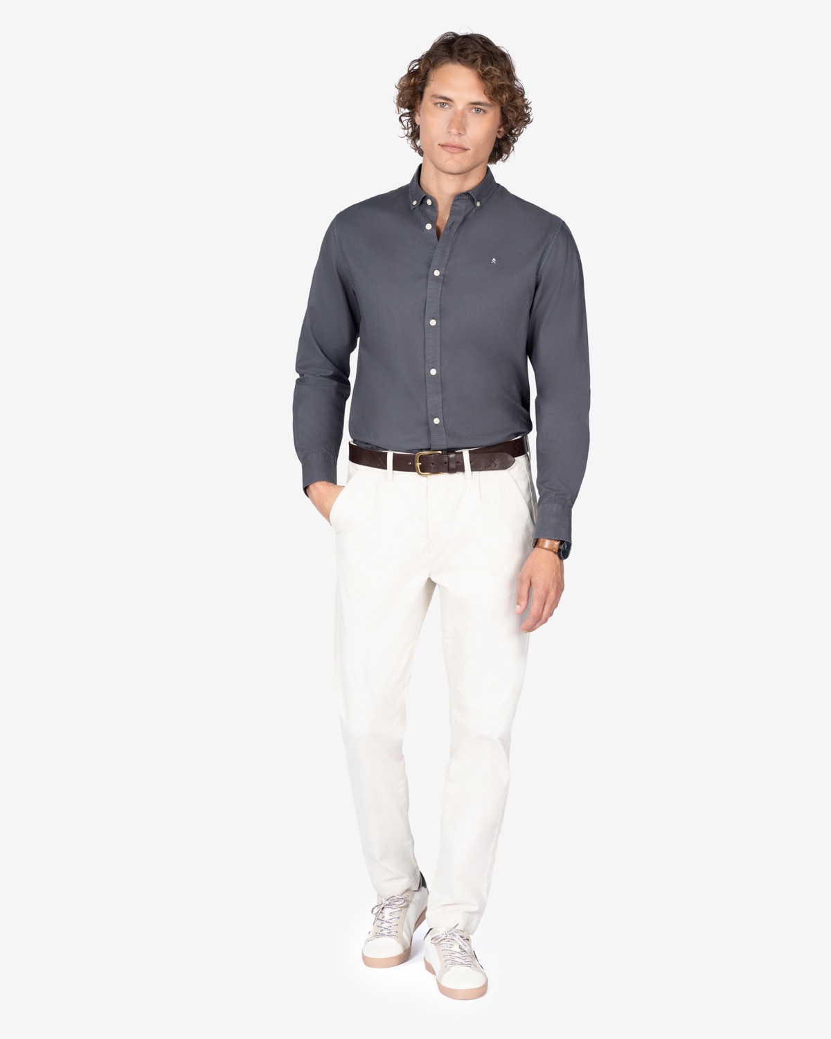 Harper & Neyer - Pantalón de hombre corte regular liso.