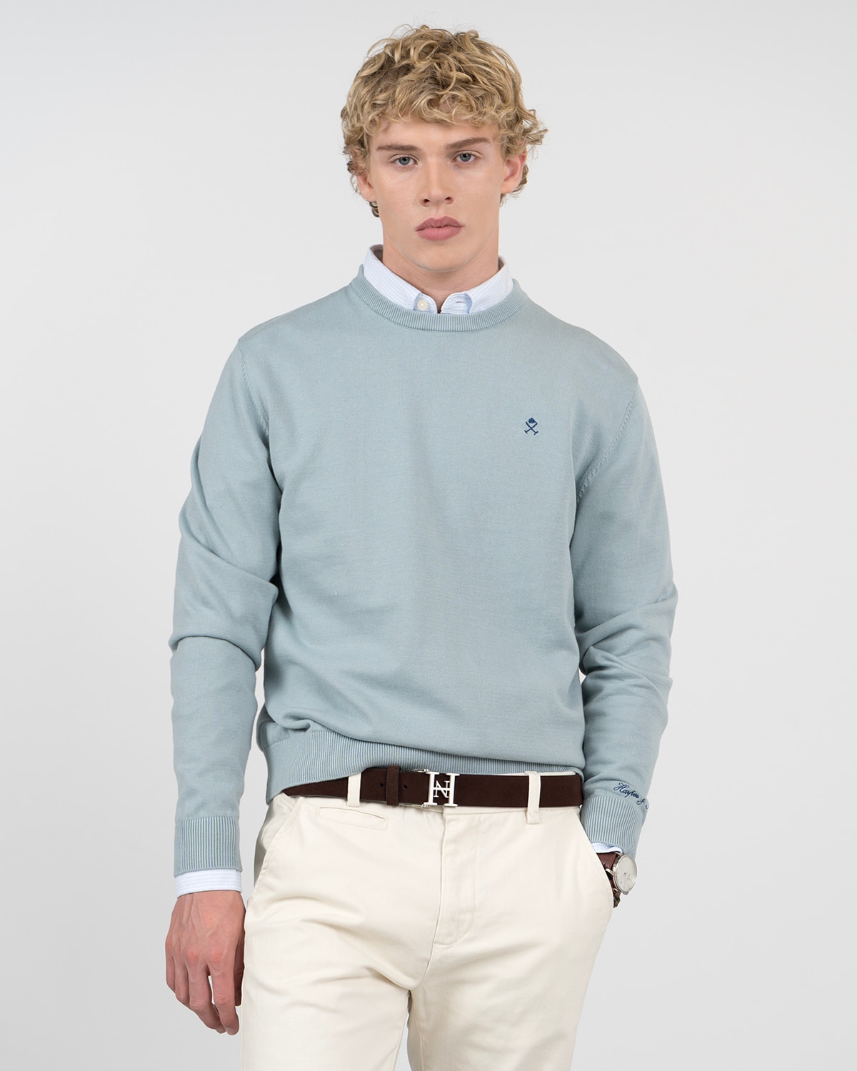 Jersey icon de algodón cuello redondo - Harper & Neyer - Azul claro Azul claro-1