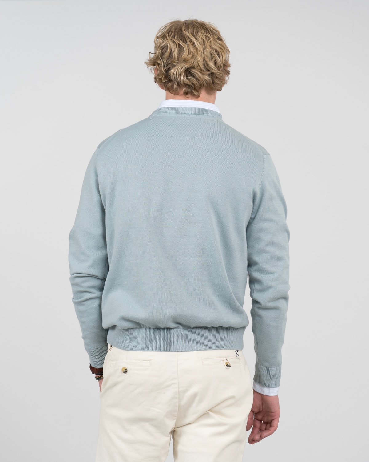 Jersey icon de algodón cuello redondo - Harper & Neyer - Azul claro Azul claro-2
