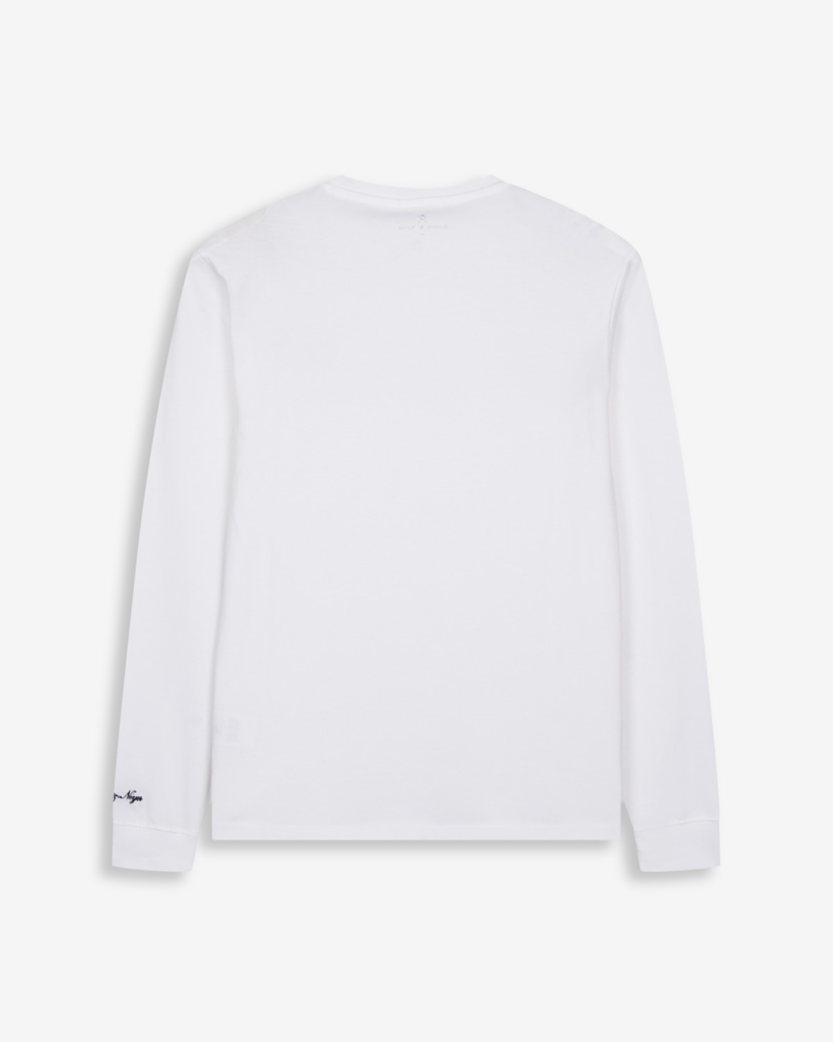 Camiseta de hombre de manga larga con cuello redondo - Harper & Neyer - Azul marino Blanco-2