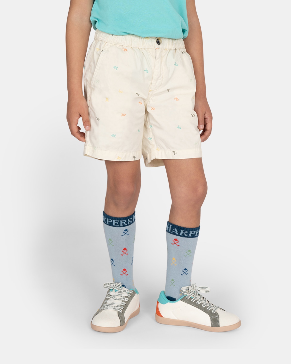 Imagen 0 de Bermuda de niño con microestampado Crudo