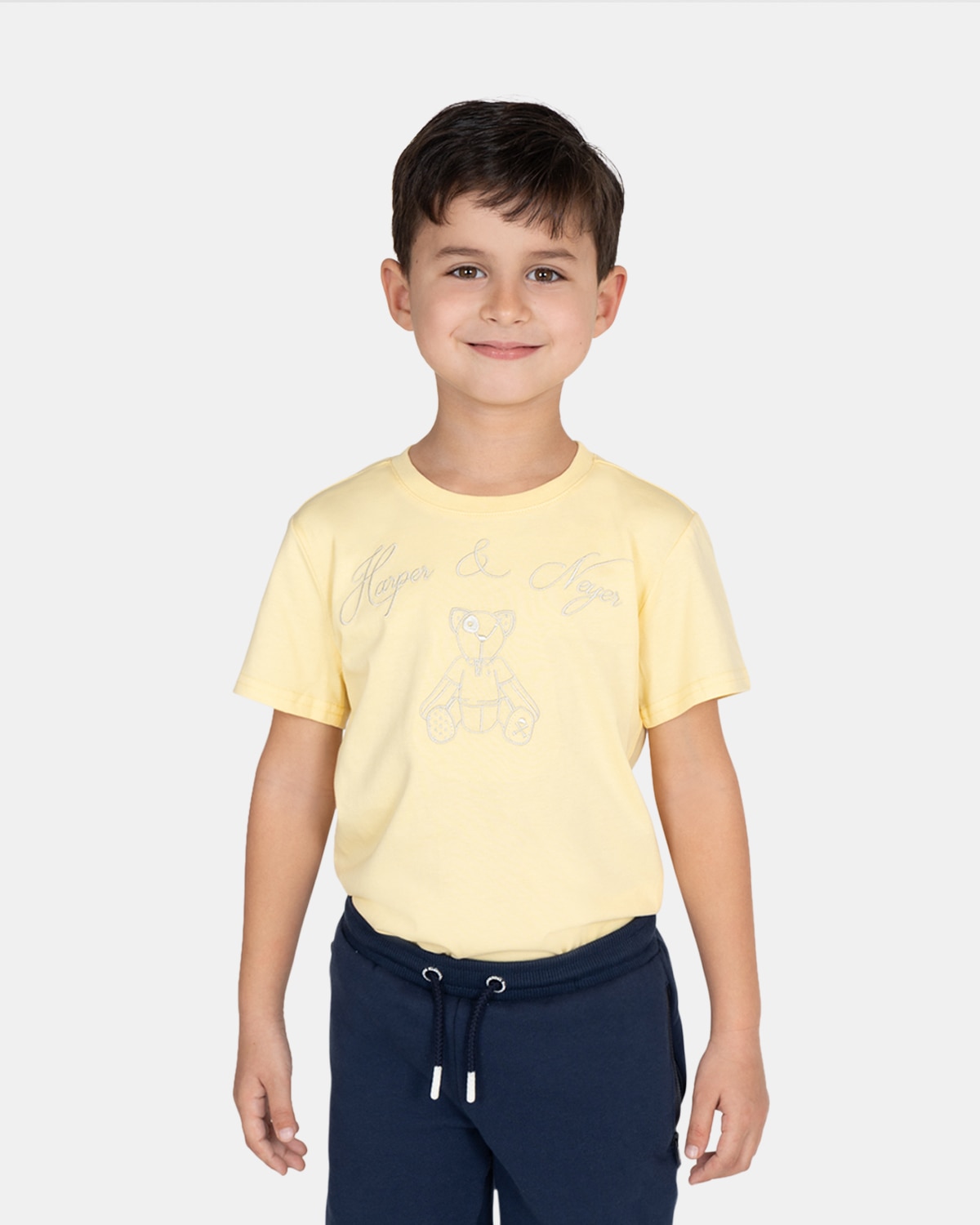 Imagen 0 de Camiseta de niño de manga corta con dibujo frontal Amarillo